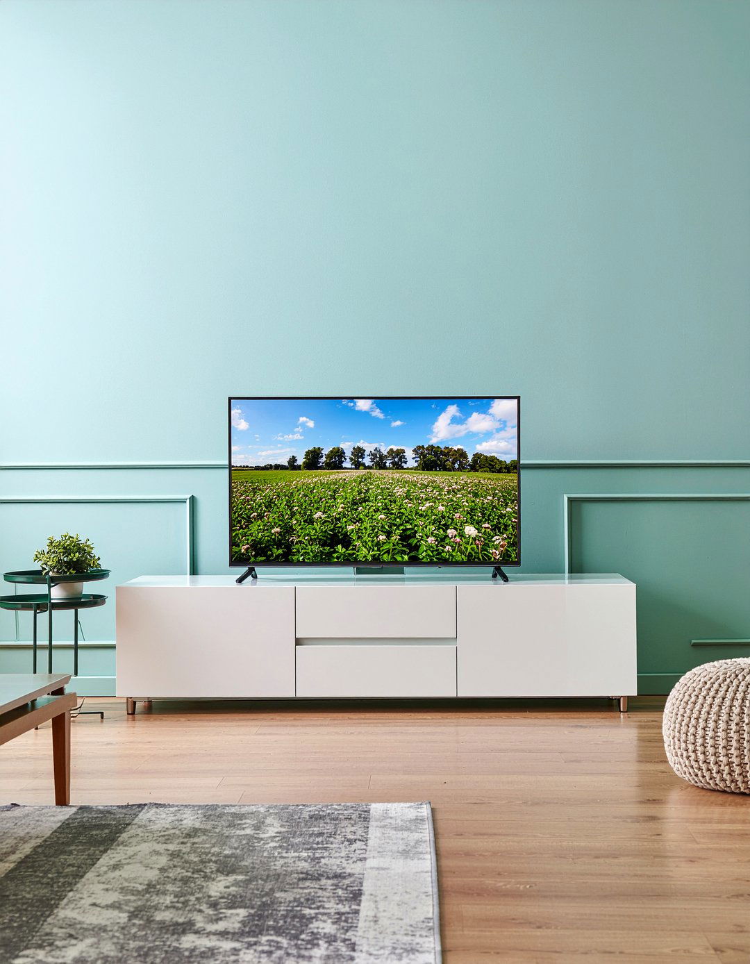 Hidden television cabinet - 30 new construction living room ideas