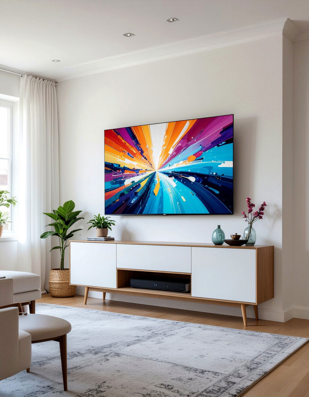 Hidden television - 30 minimalist living room ideas