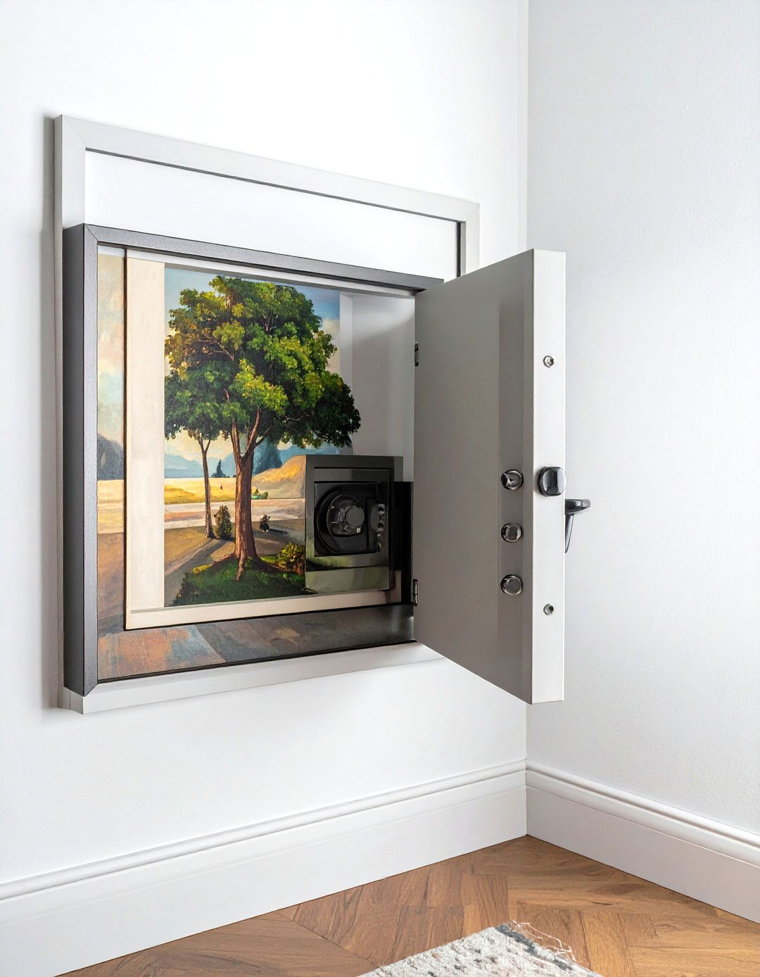 Hidden wall safe - 30 living room clever storage ideas