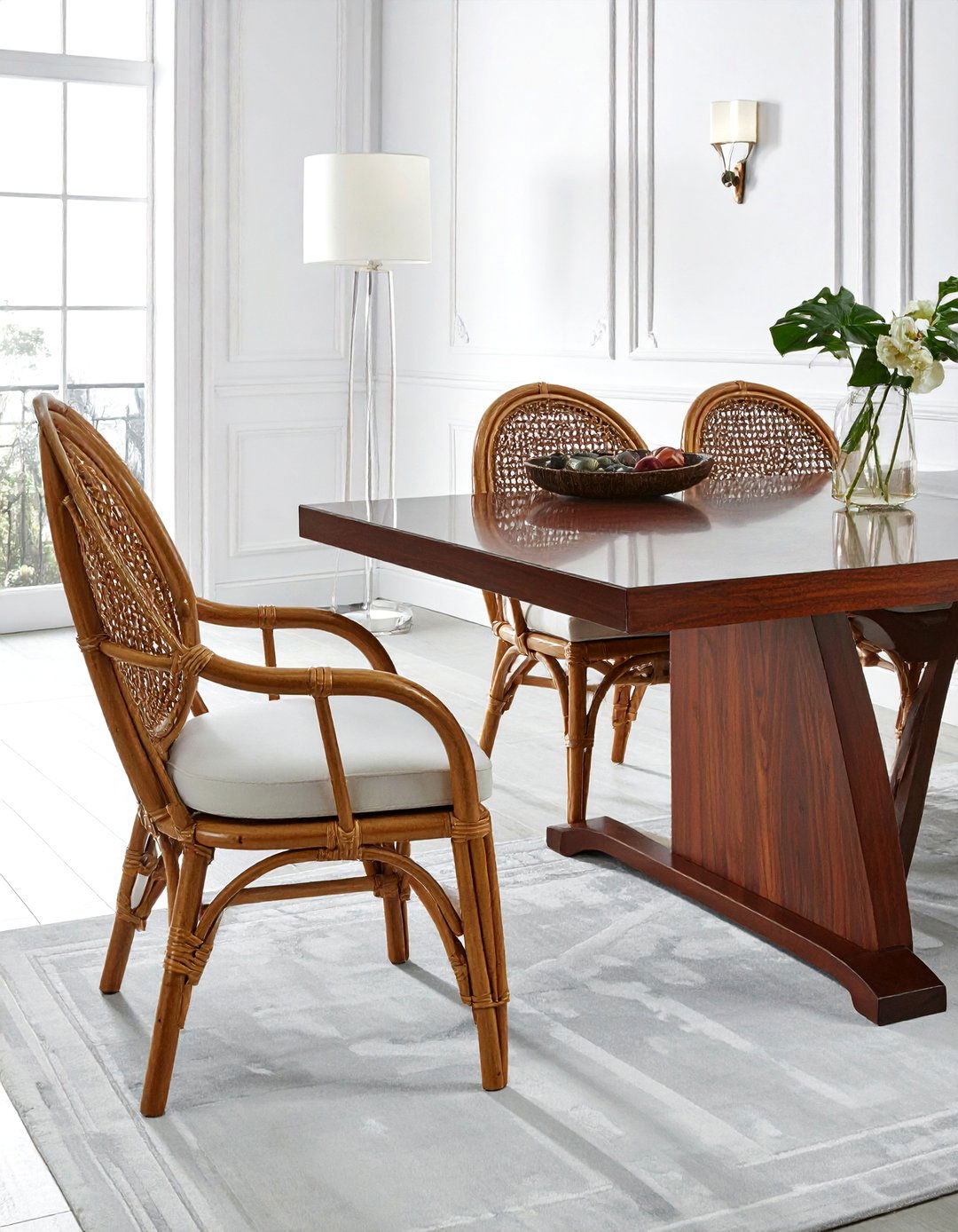 High Back Rattan Chair - 30 rattan dining chair ideas