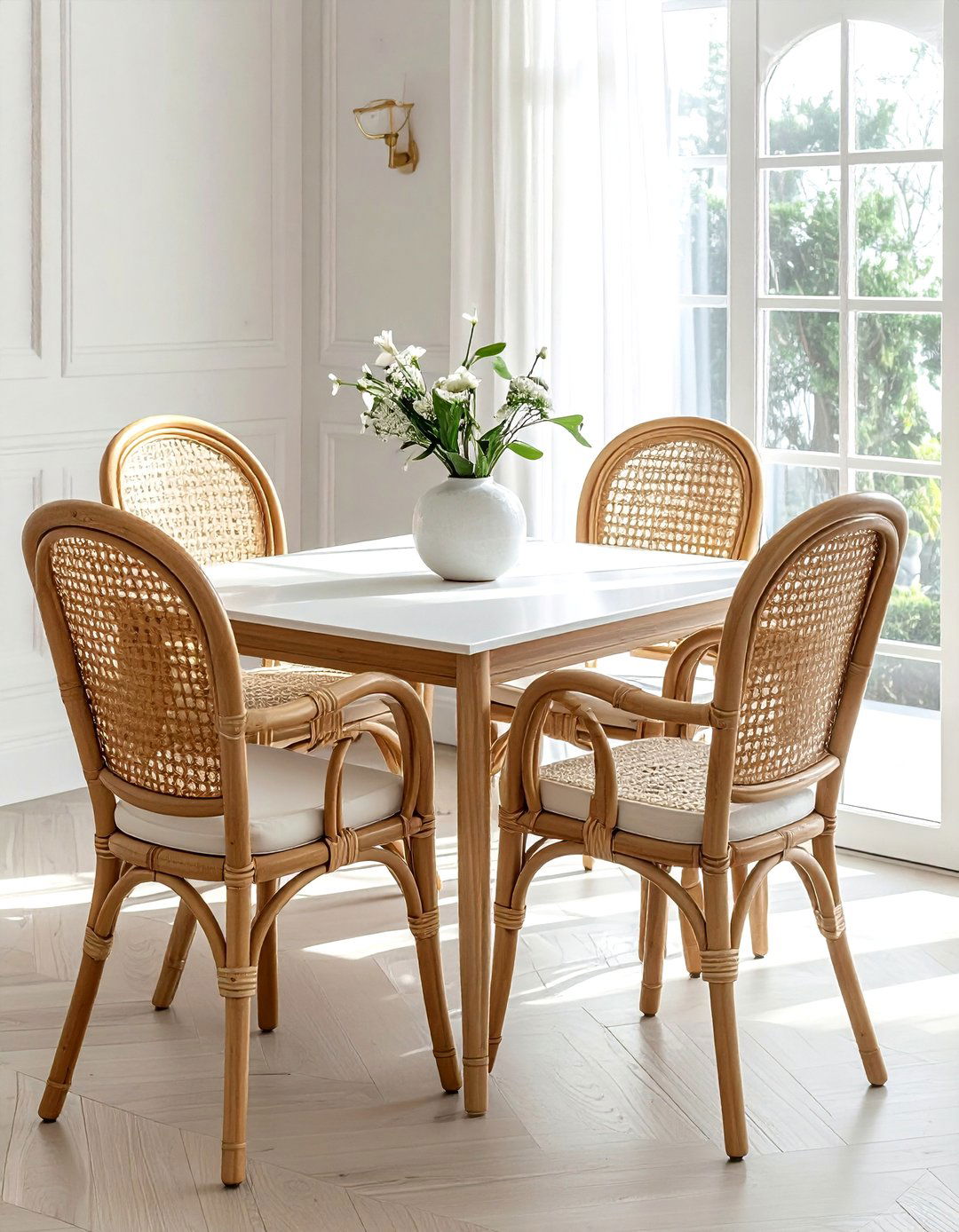 High Back Rattan Chairs - 30 rattan dining room ideas