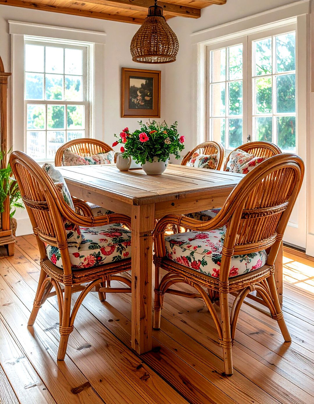High Back Wicker Chairs - 30 wicker dining room ideas