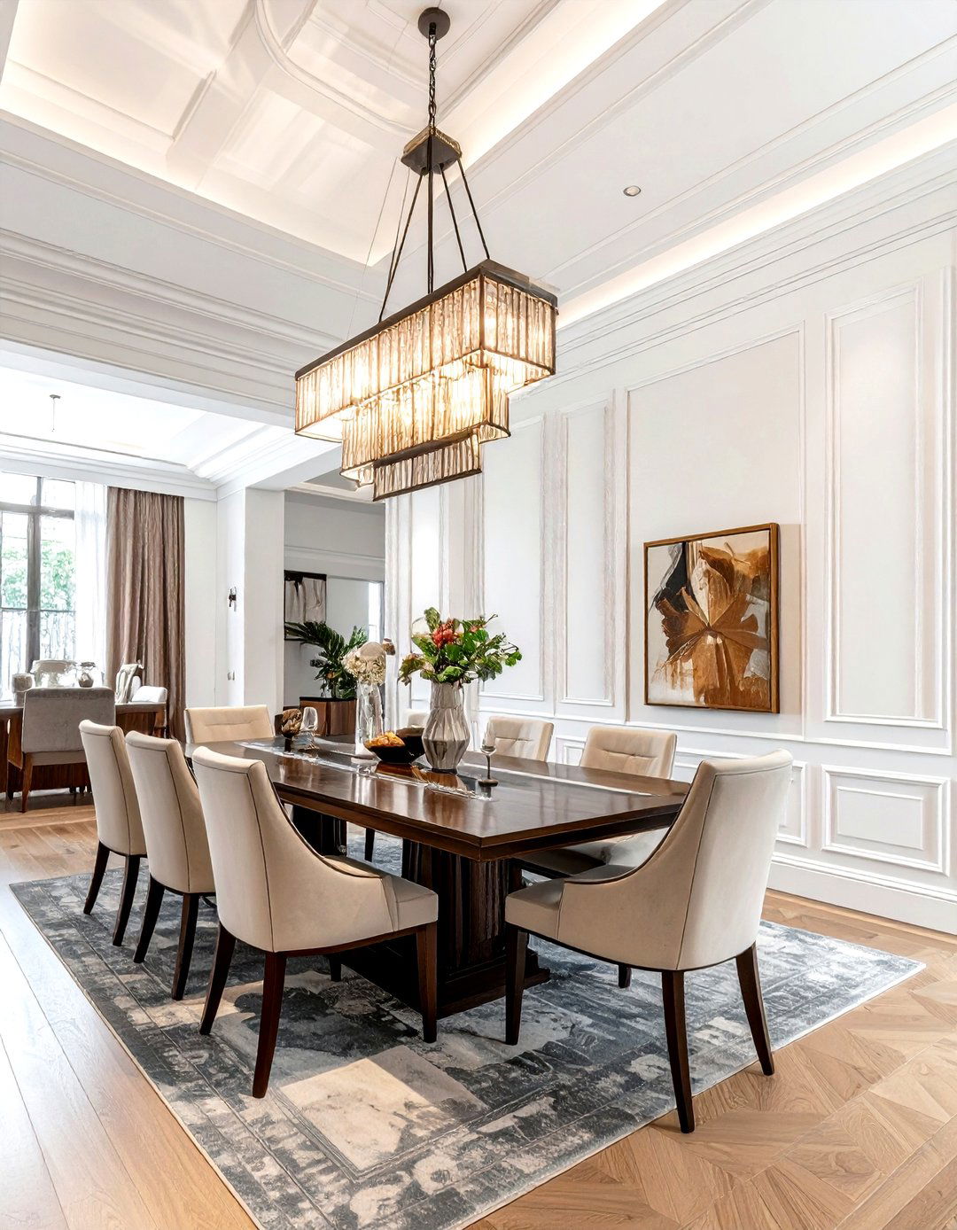 High Ceiling Dining Room - 30 lantern chandelier dining room ideas