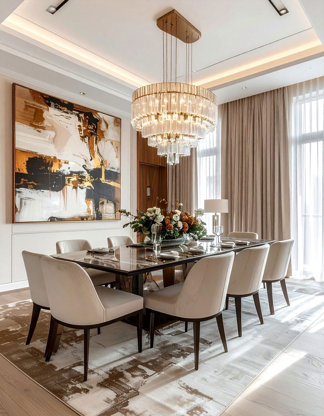 High Ceiling Dining Room - 30 show home dining room ideas