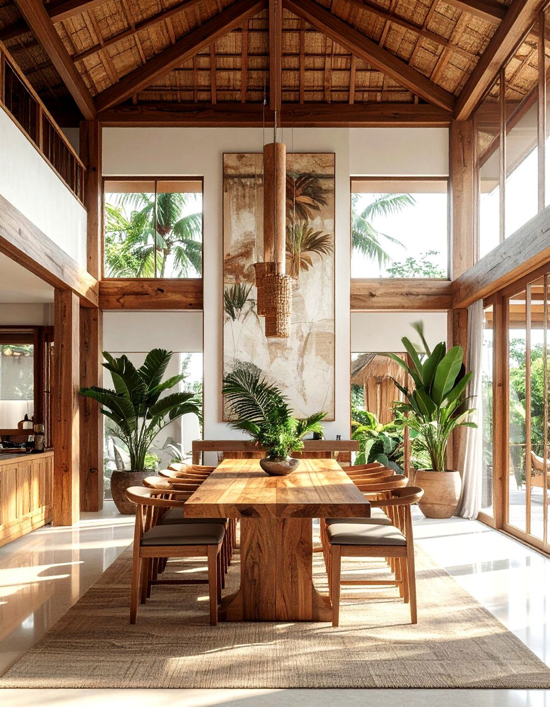 High Ceiling Joglo - 30 Indonesian dining room ideas