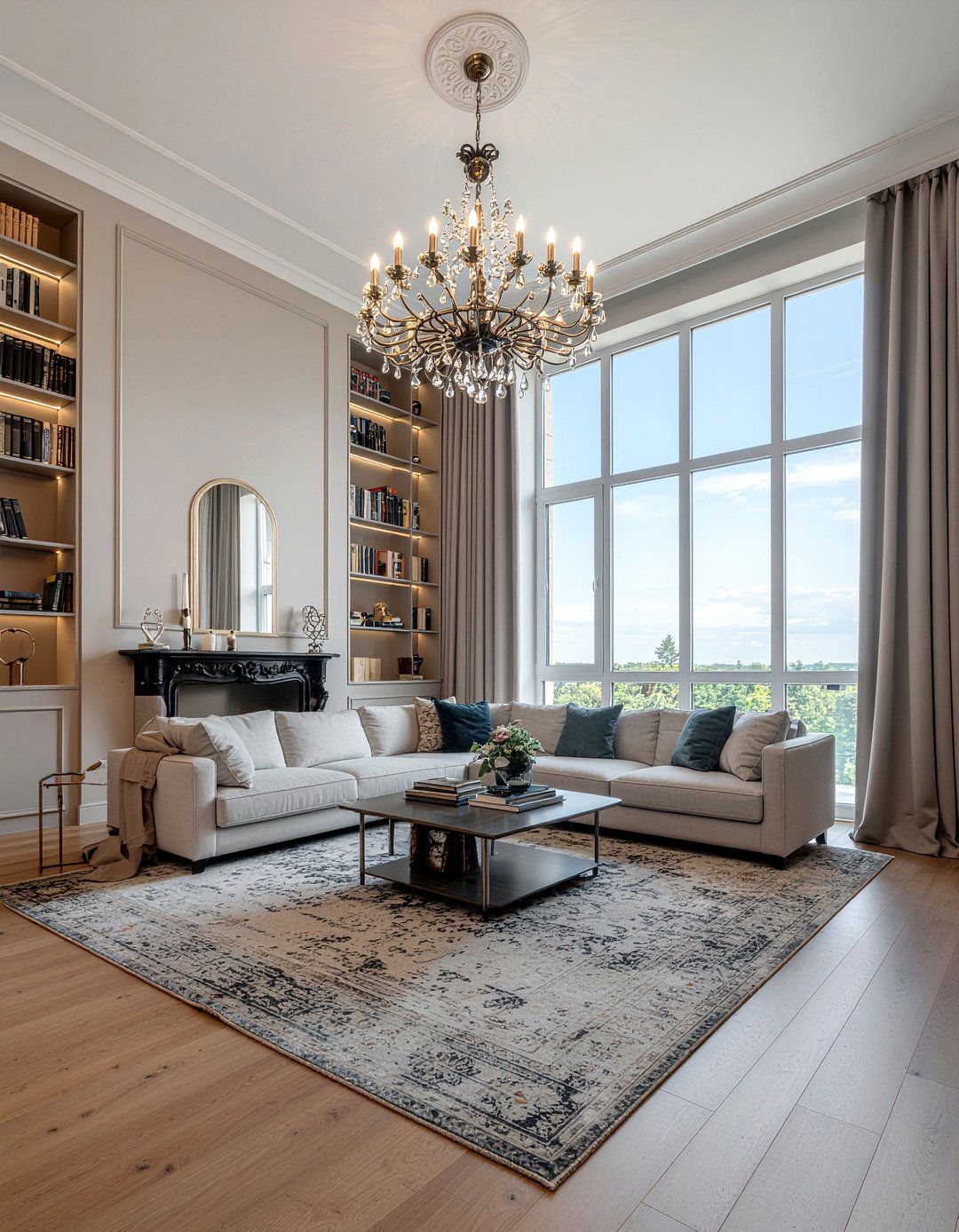 High Ceiling Neutral Living Room - 30 neutral living room ideas