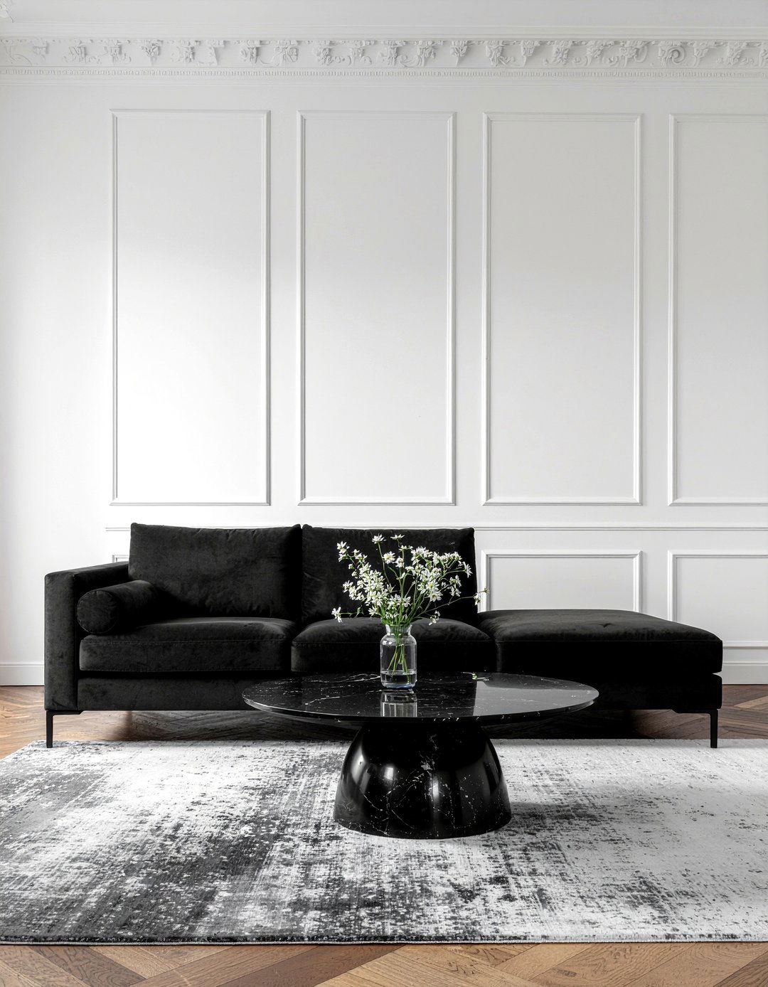 High Contrast Living Room - 30 magazine living room ideas