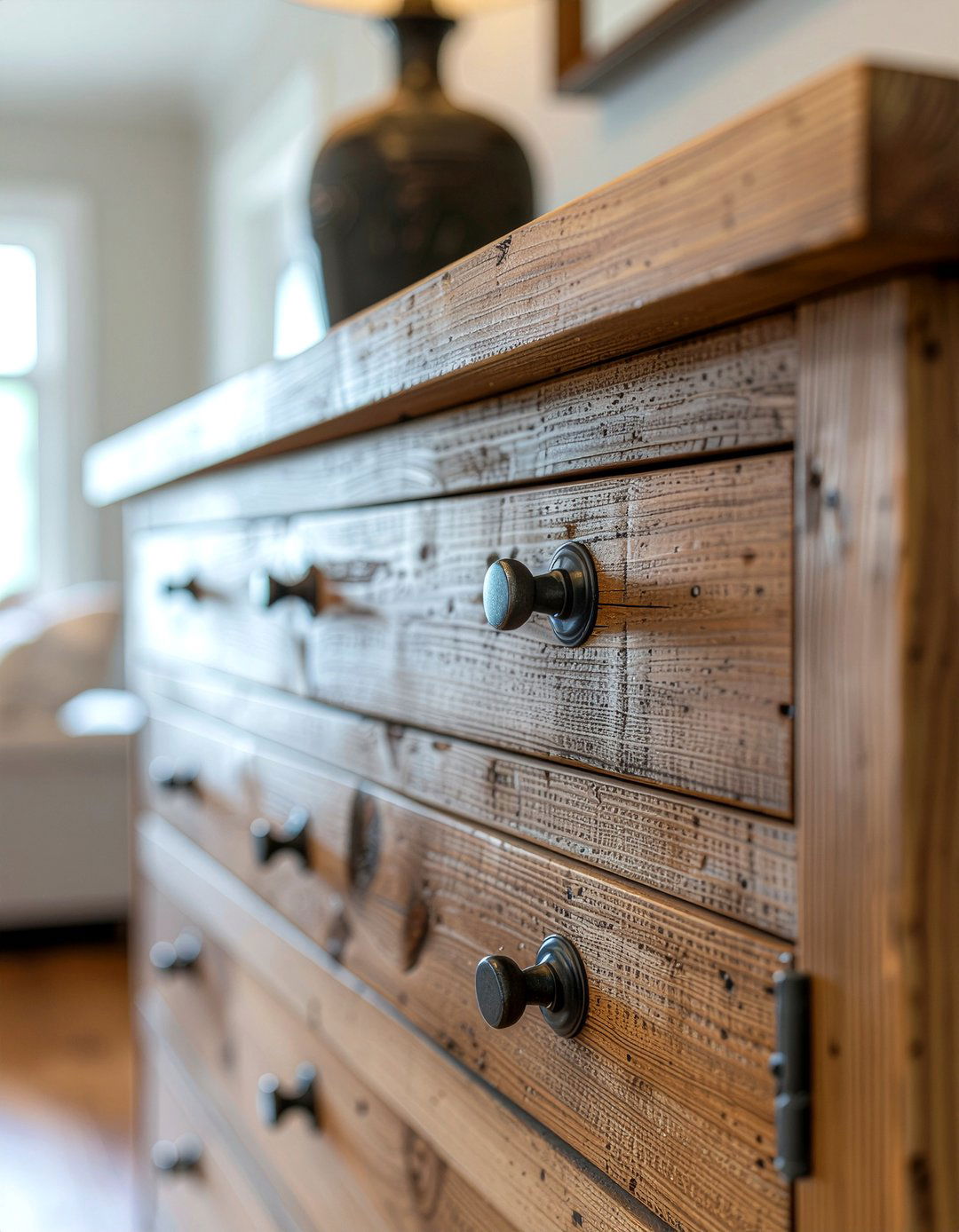 High End Hardware On Thrifted Hutch - 30 dining room high-low mixing ideas