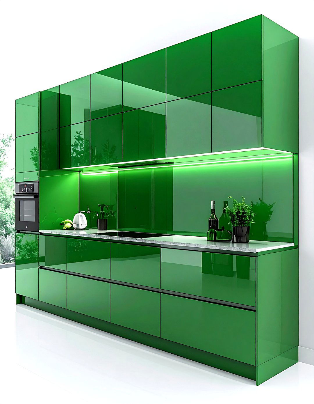 High Gloss Acrylic Cabinets - 30 kitchen overhead storage ideas