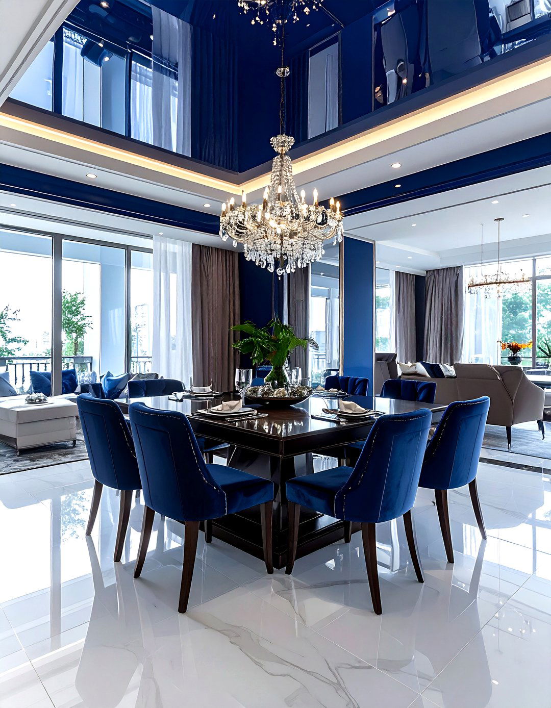 High Gloss Ceiling Dining Room - 30 luxe dining room ideas