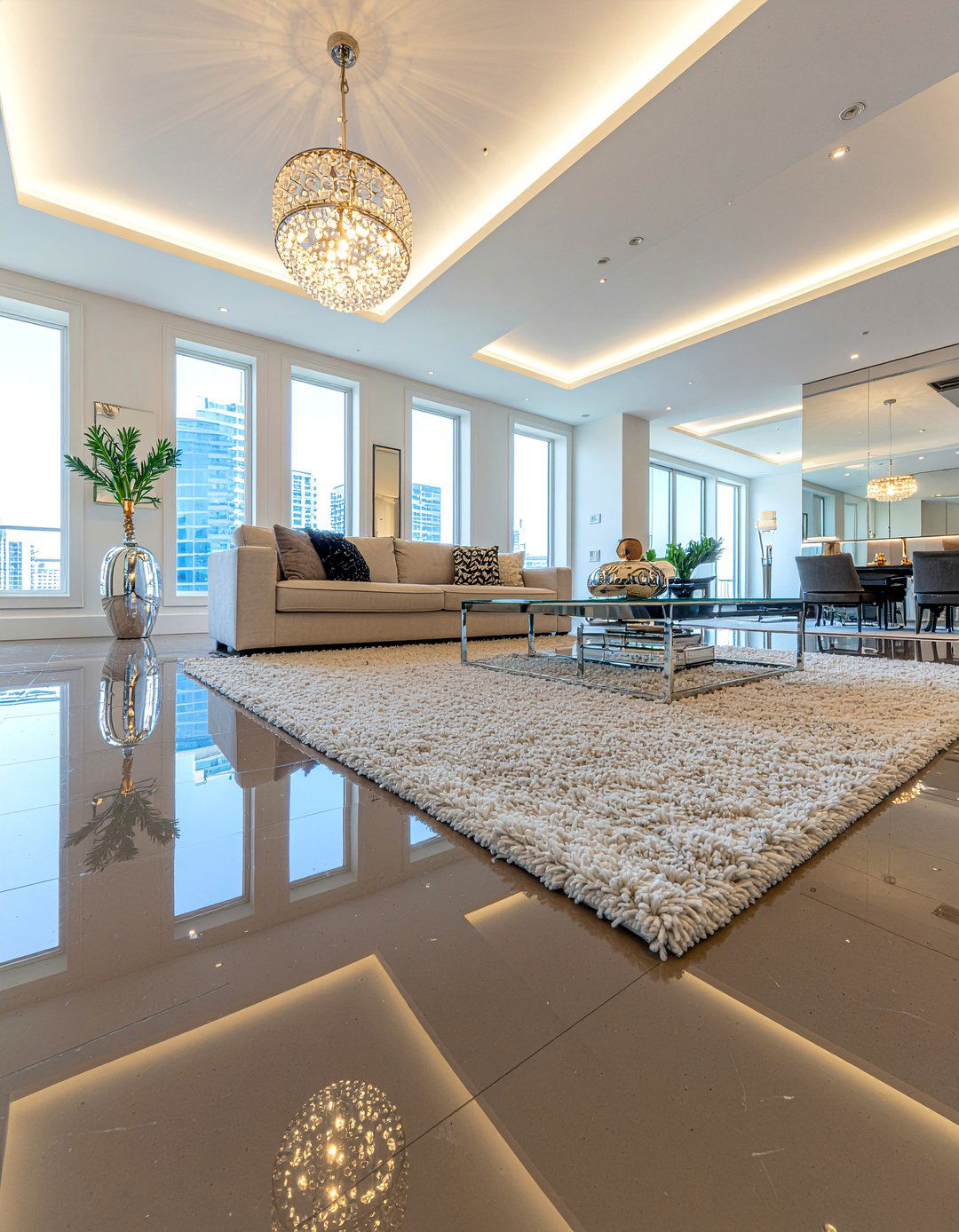 High Gloss Cork Flooring - 30 living room cork flooring ideas