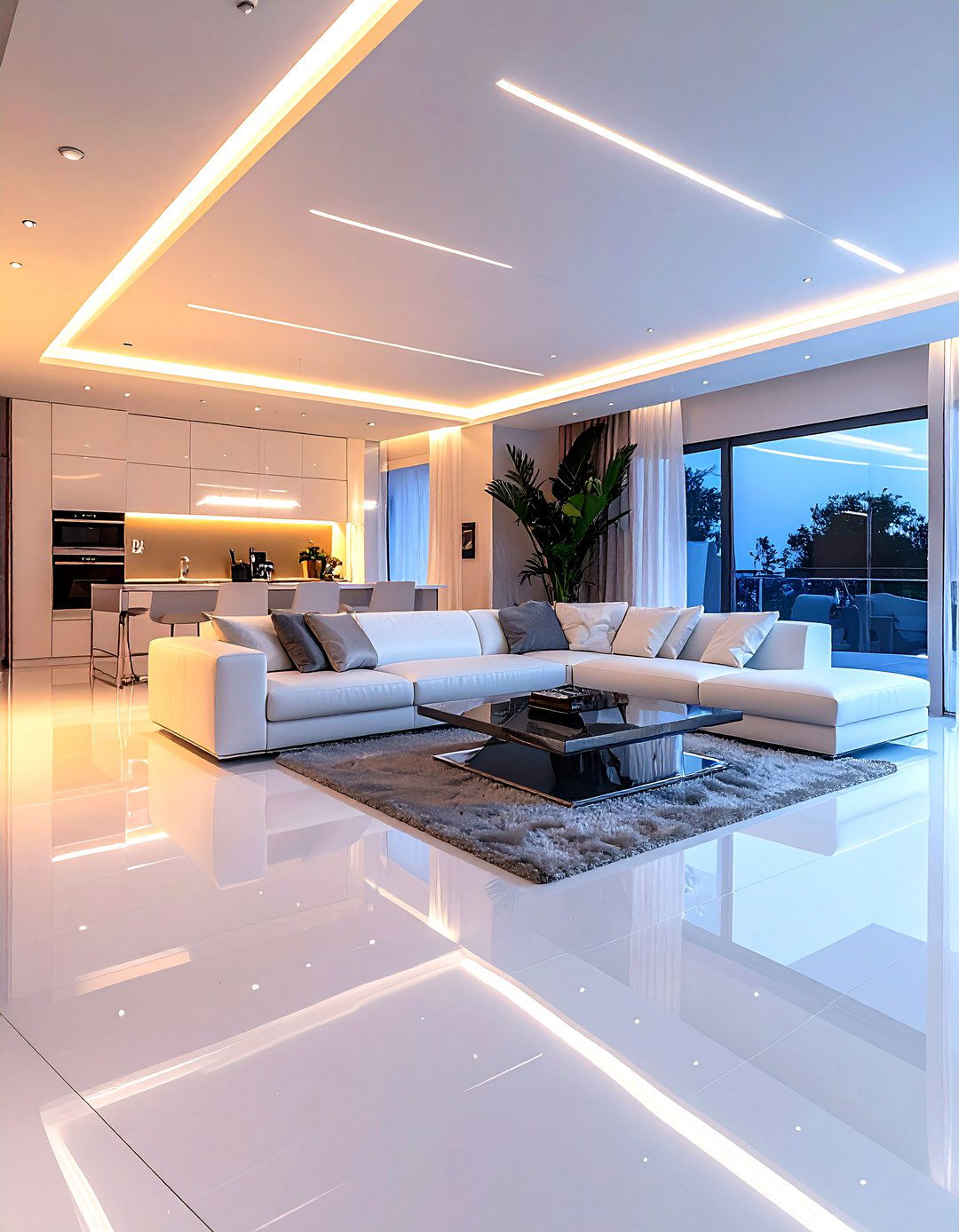 High Gloss Epoxy Floor - 30 living room floor design ideas