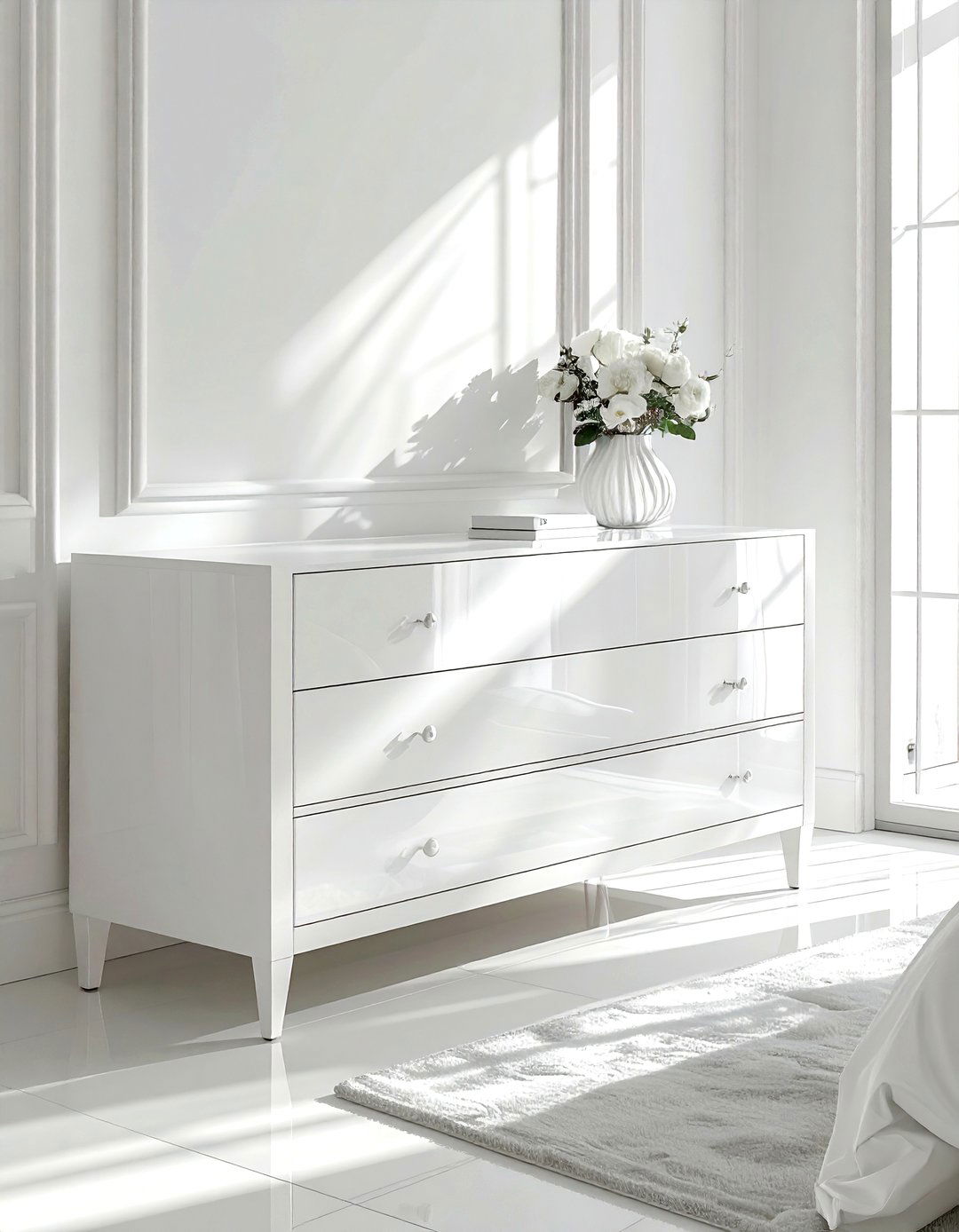 High Gloss Furniture Finish - 30 bedroom natural lighting ideas