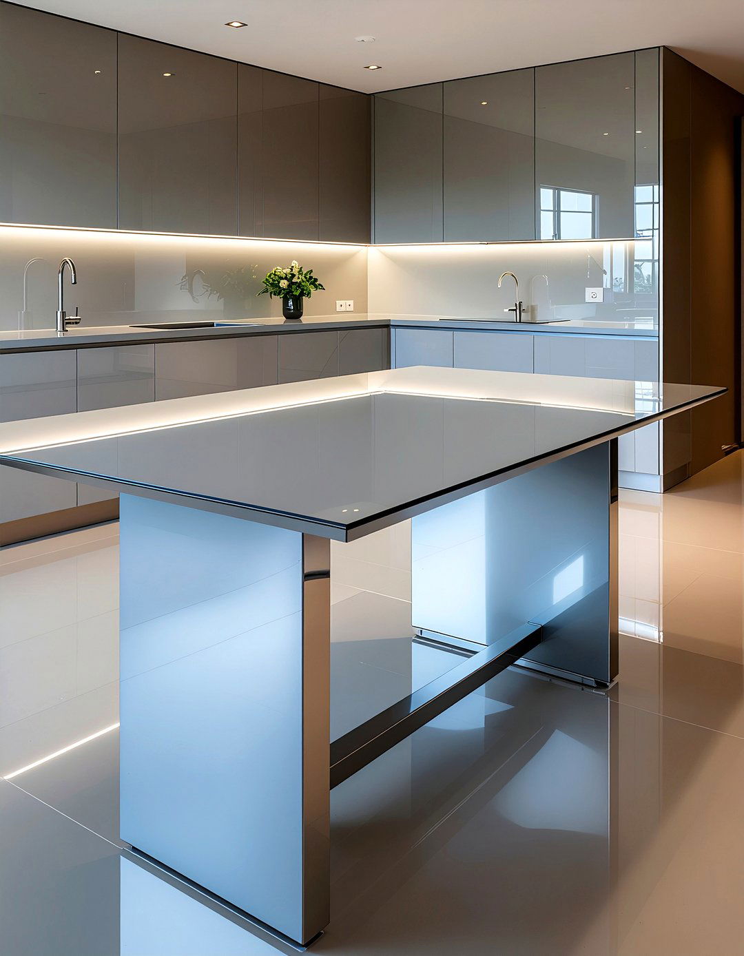 High Gloss Gray Extending Table - 30 extendable dining table ideas