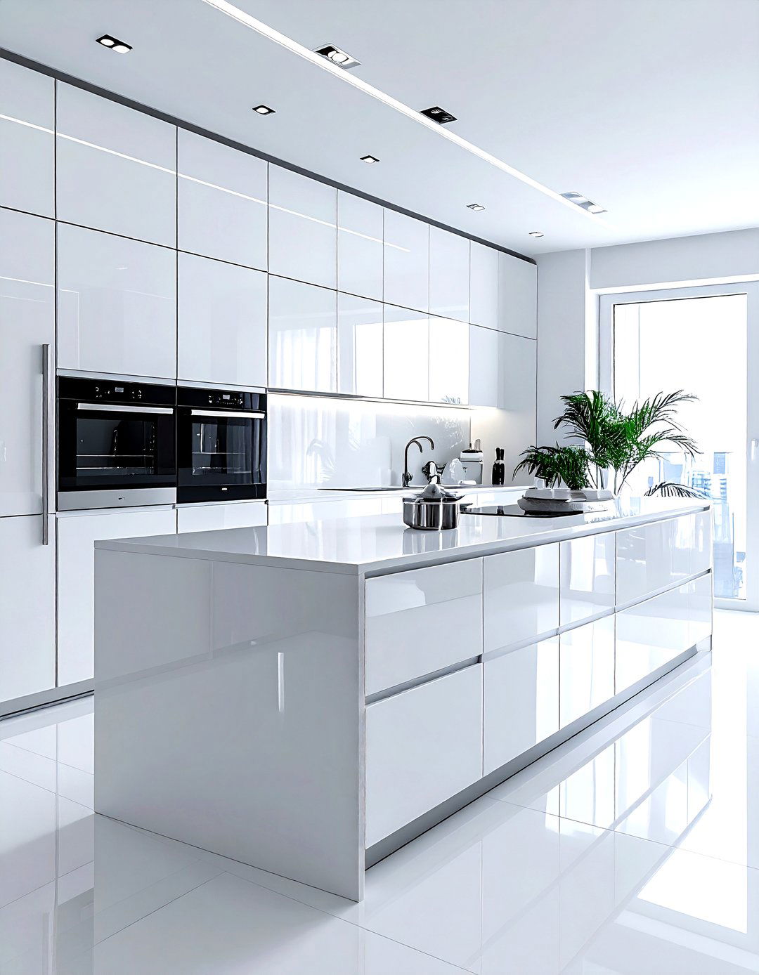 High Gloss Kitchen - 30 white and white kitchen ideas