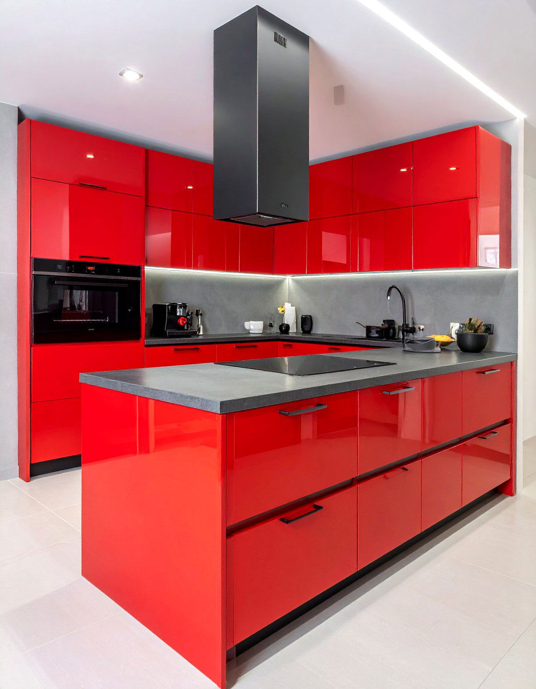 High Gloss Kitchen Cabinet - 30 tiny kitchen ideas