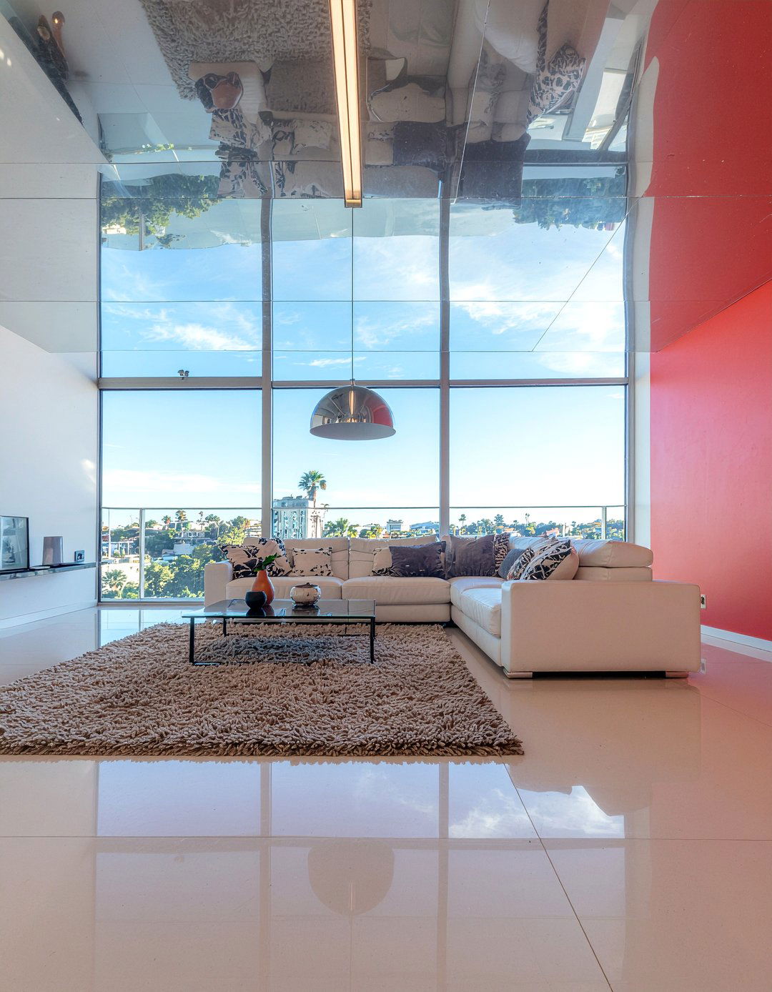 High Gloss Metal Ceiling - 30 living room pressed metal ceiling ideas