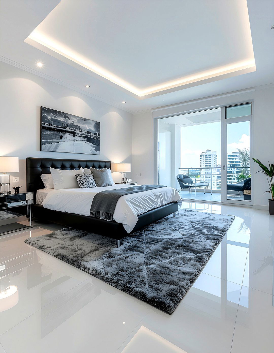 High Gloss Porcelain Tile - 30 bedroom tile ideas