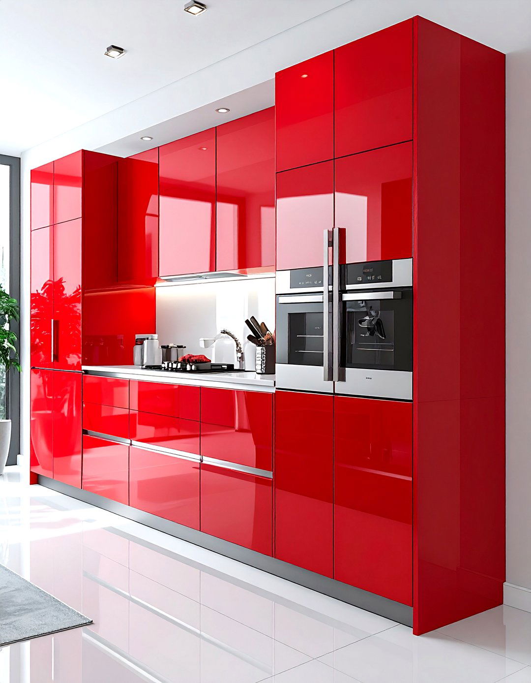 High Gloss Tall Cabinets - 30 tall cabinet kitchen ideas