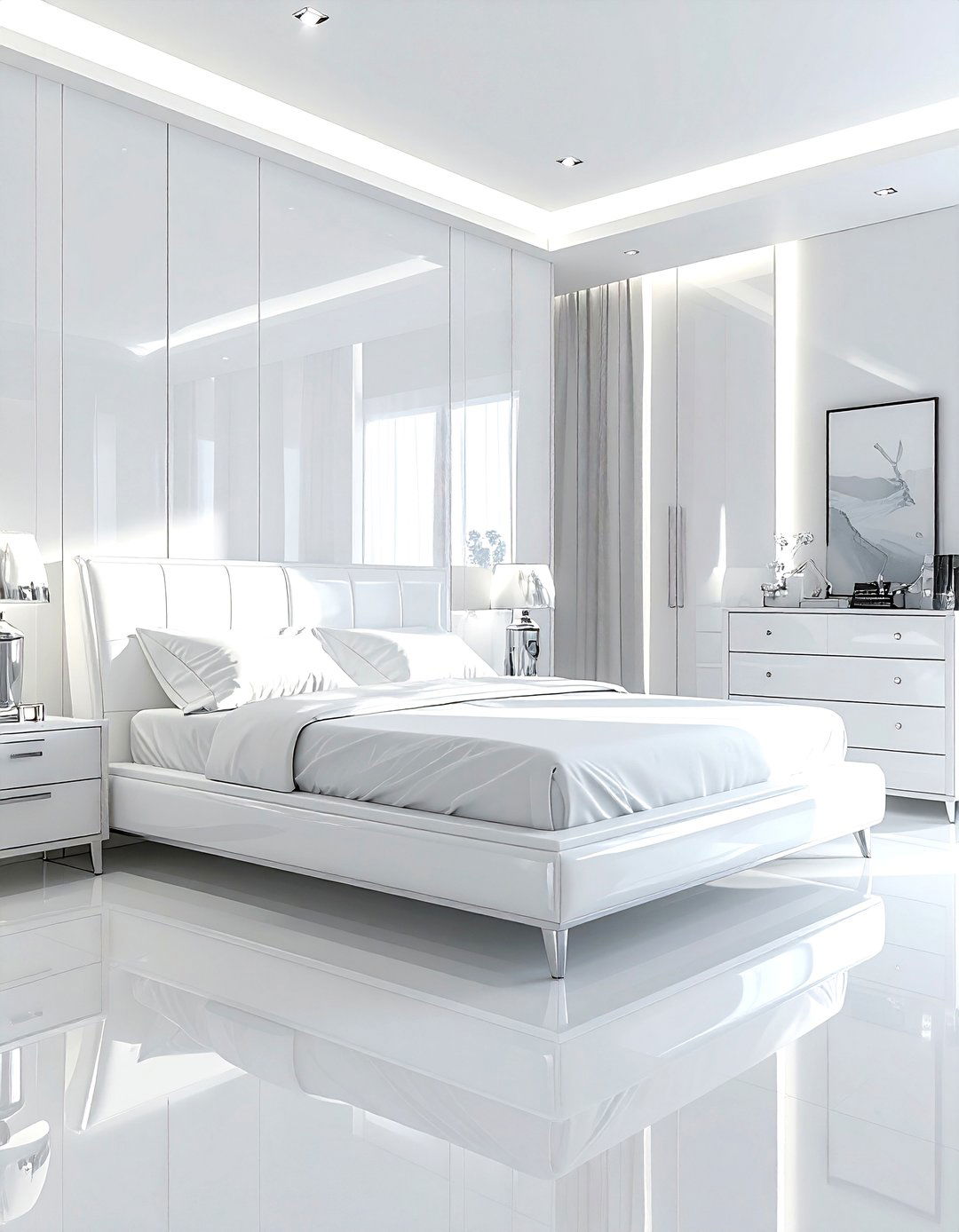 High Gloss White Bedroom - 30 white bedroom furniture ideas