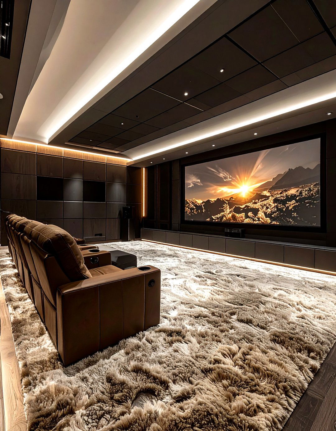 High Pile Shag Rug Media Room - 30 shag rug ideas