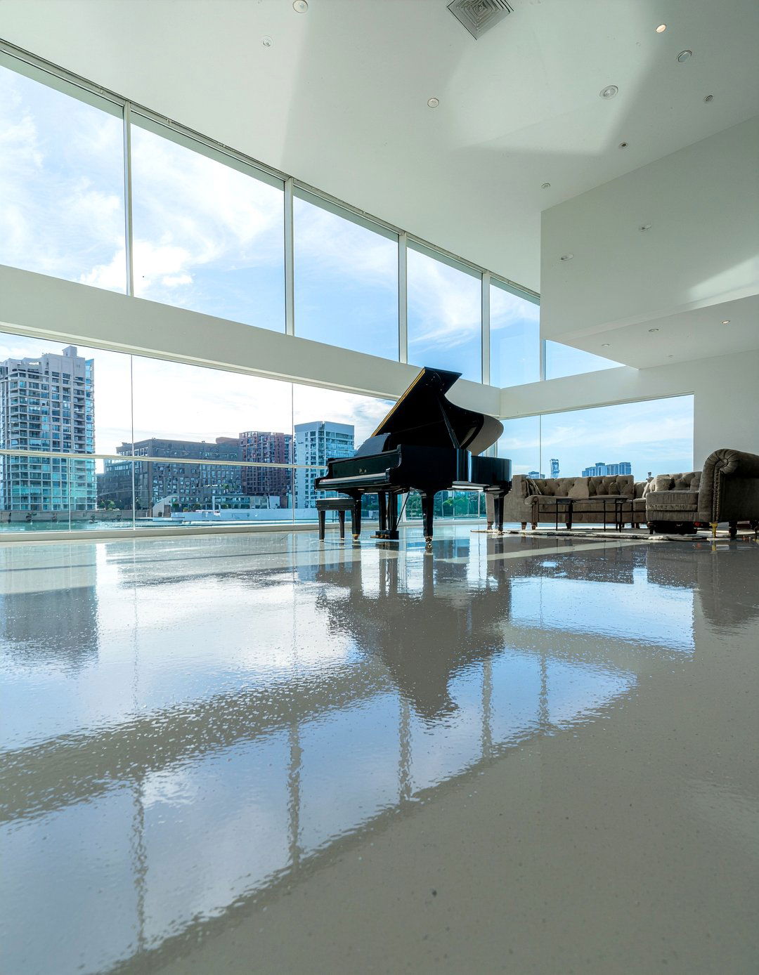 High Shine Concrete Floor - 30 living room concrete floors
