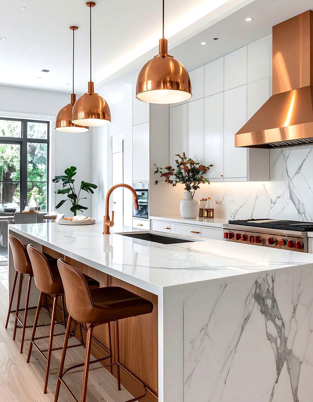 High arc copper kitchen faucet - 30 copper kitchen faucet ideas