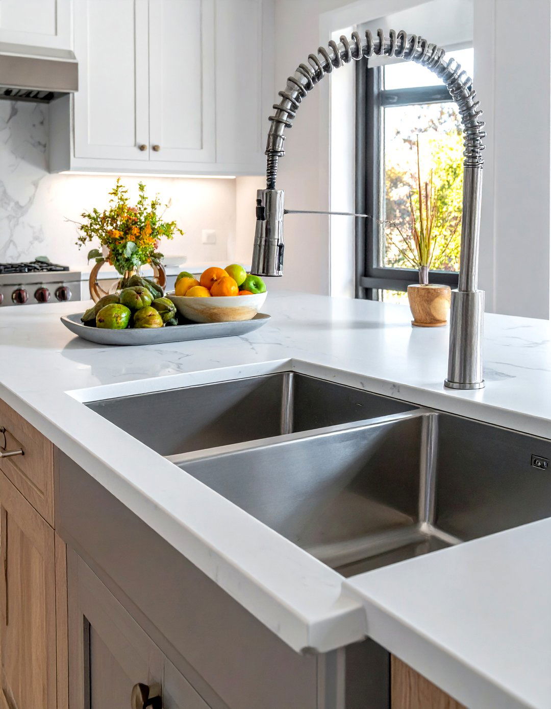 High arc kitchen faucet - 30 brushed nickel faucet ideas