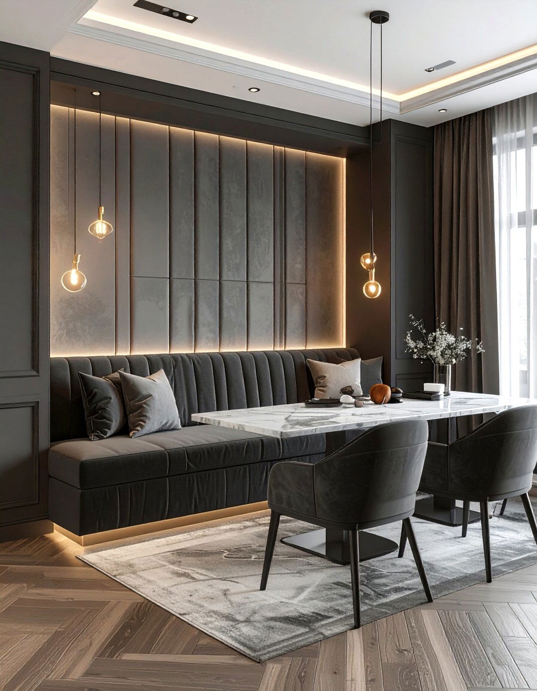 High back banquette - 30 built-in banquette kitchen ideas