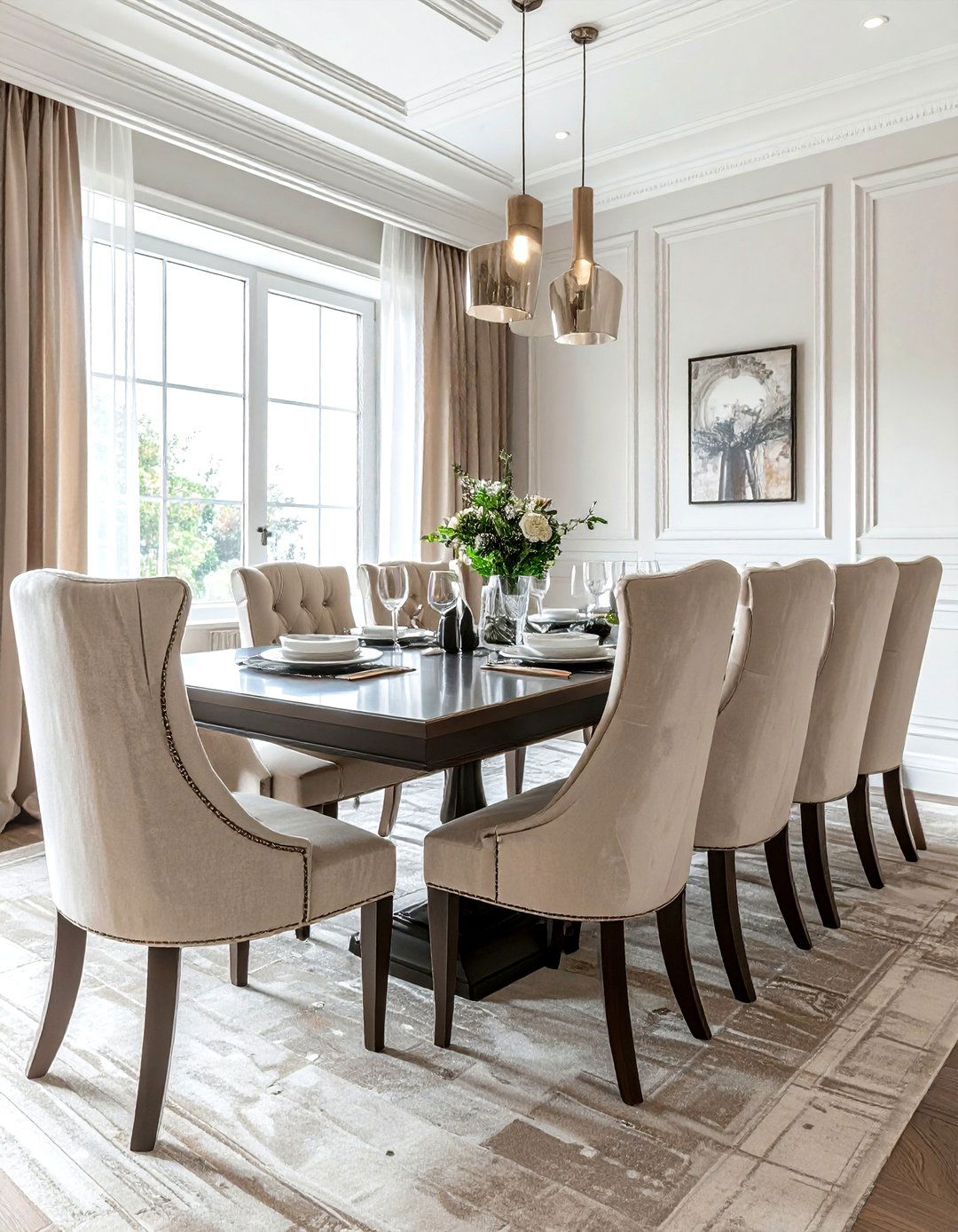 High back upholstered chair - 30 armless dining chair ideas