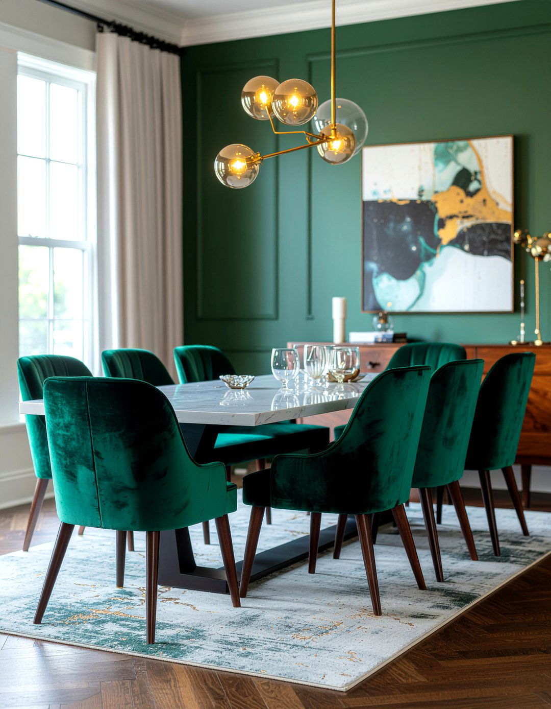 High back velvet chairs - 30 heirloom dining room ideas