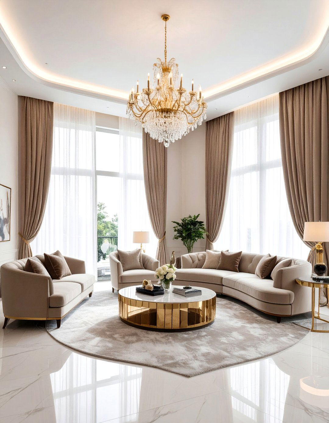 High ceiling living room - 30 cozy living room settings