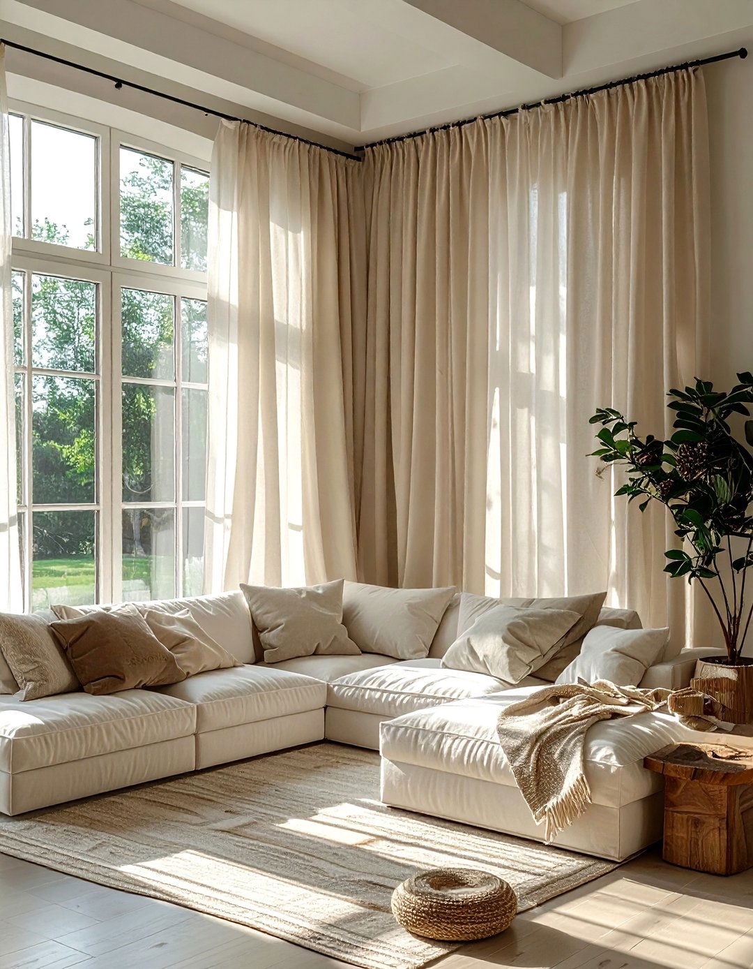 High curtain placement - 30 living room hacks