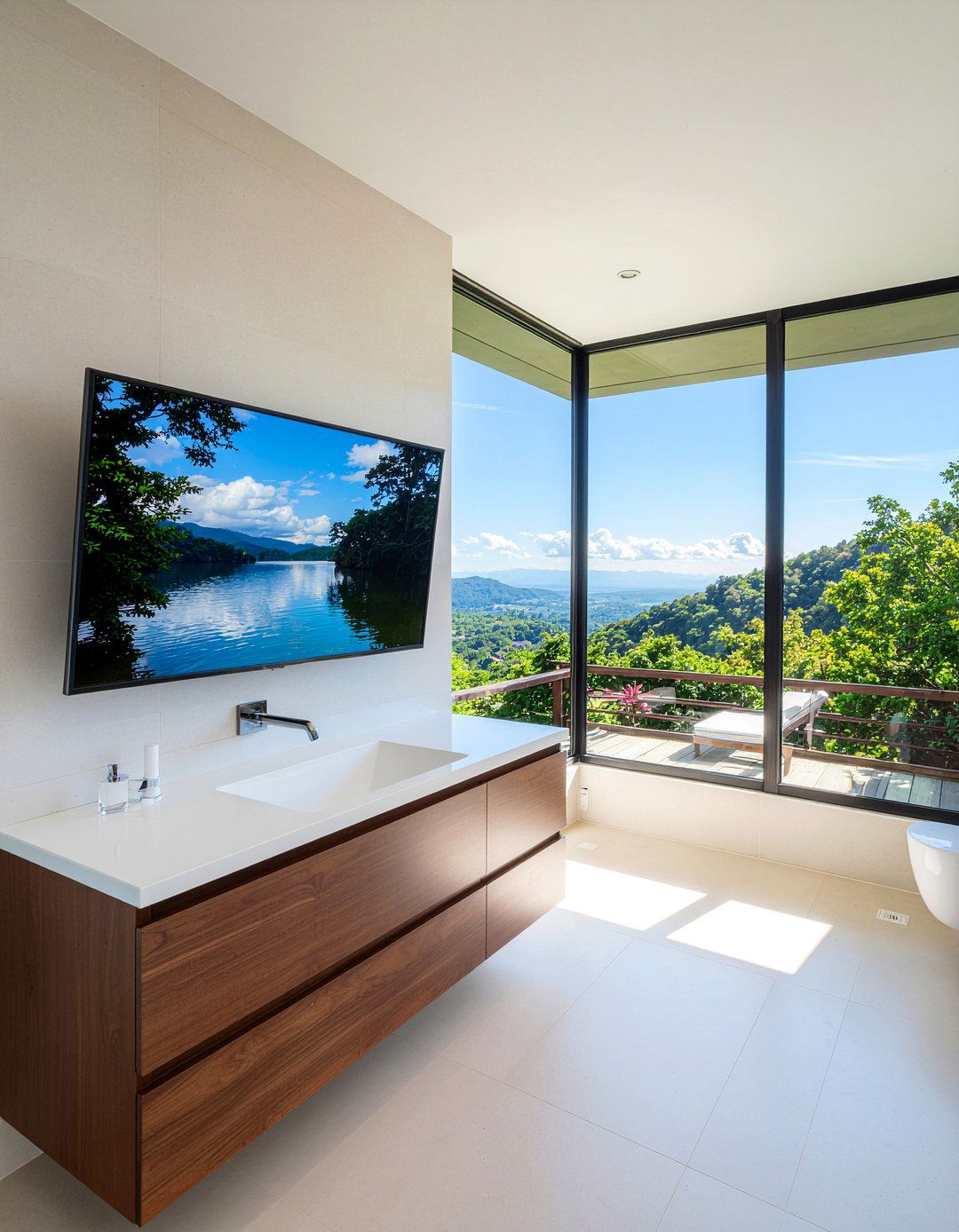 High definition bathroom mirror TV - 30 bathroom mirror TV ideas