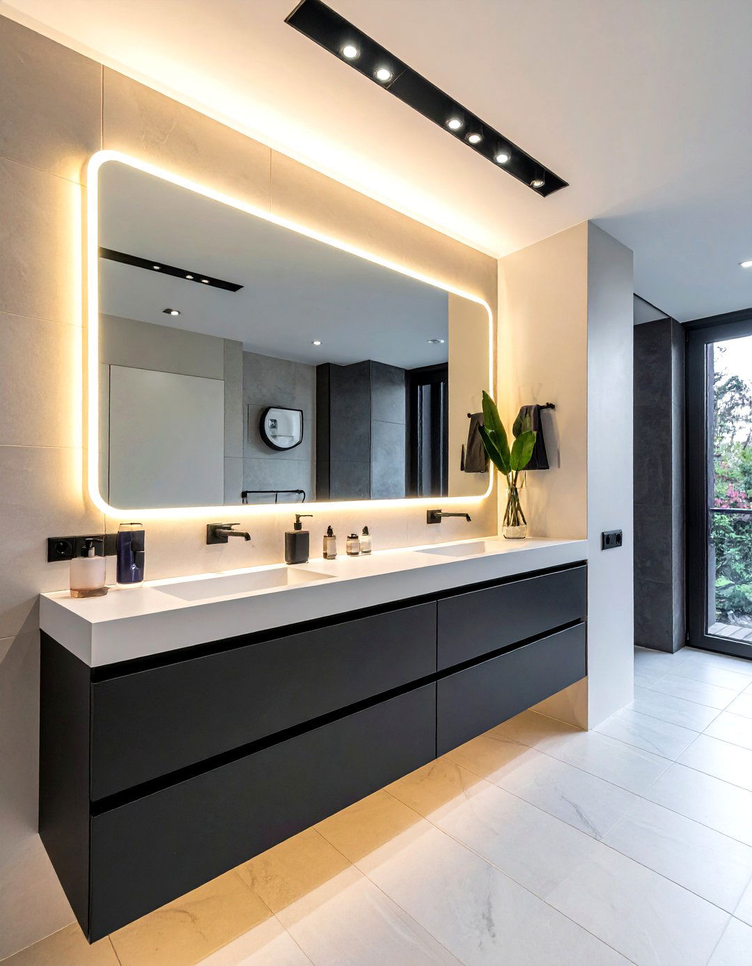High efficiency mirror - 30 energy-efficient bathroom ideas