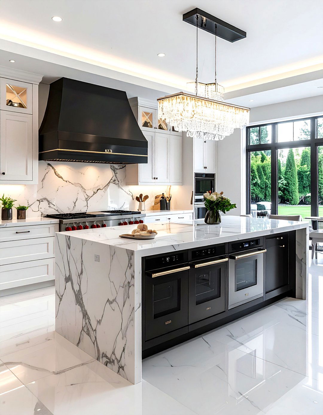 High end kitchen with double oven - 30 dual fuel range kitchen ideas