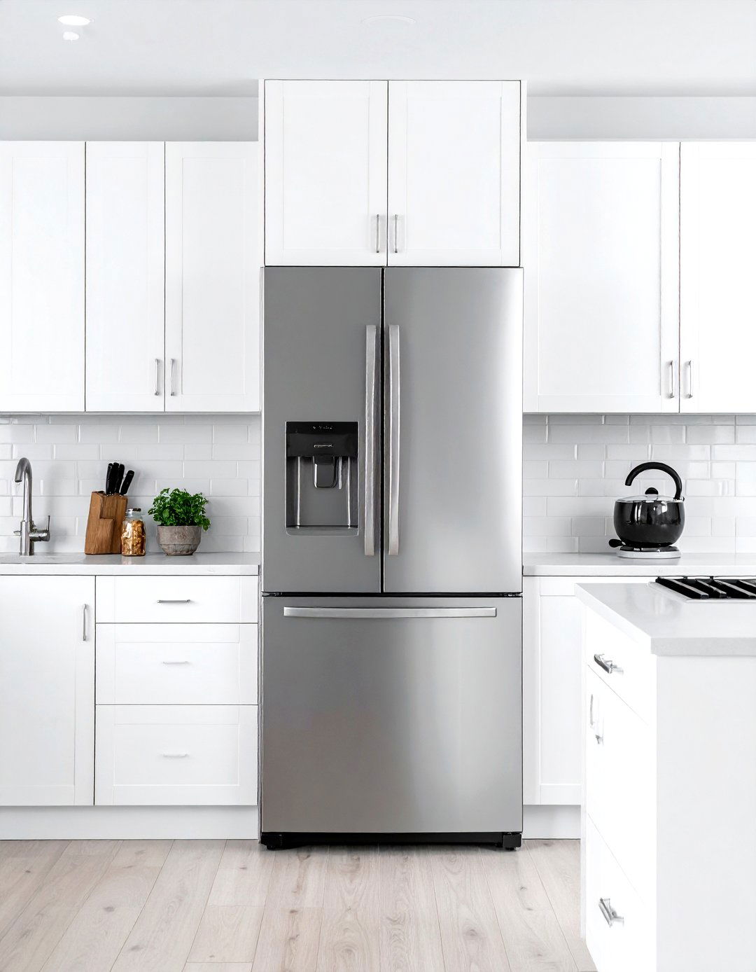 High end refrigerator with standard dishwasher - 30 kitchen high-low mixing ideas