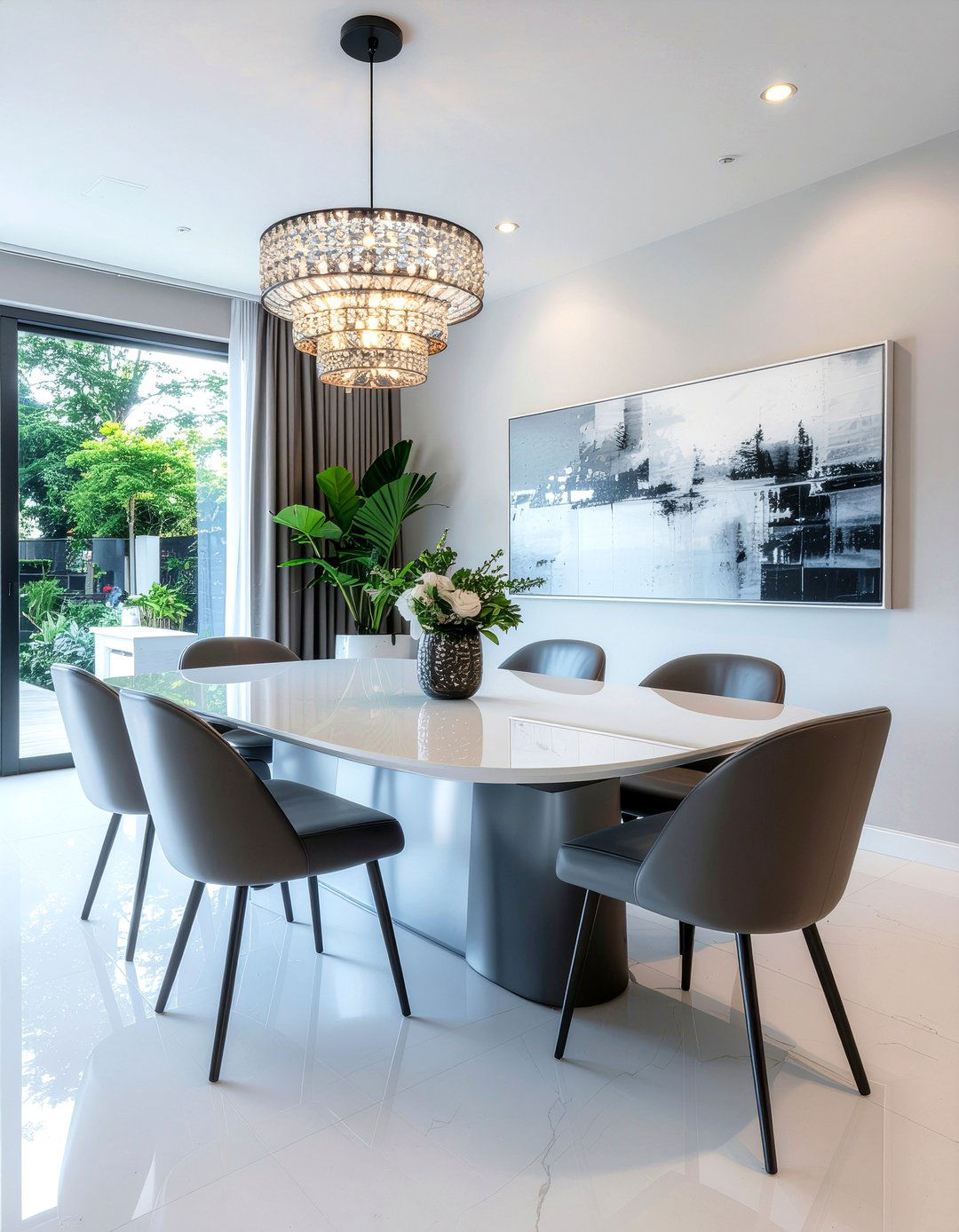 High gloss and matte dining room - 30 dining room finish mixing ideas