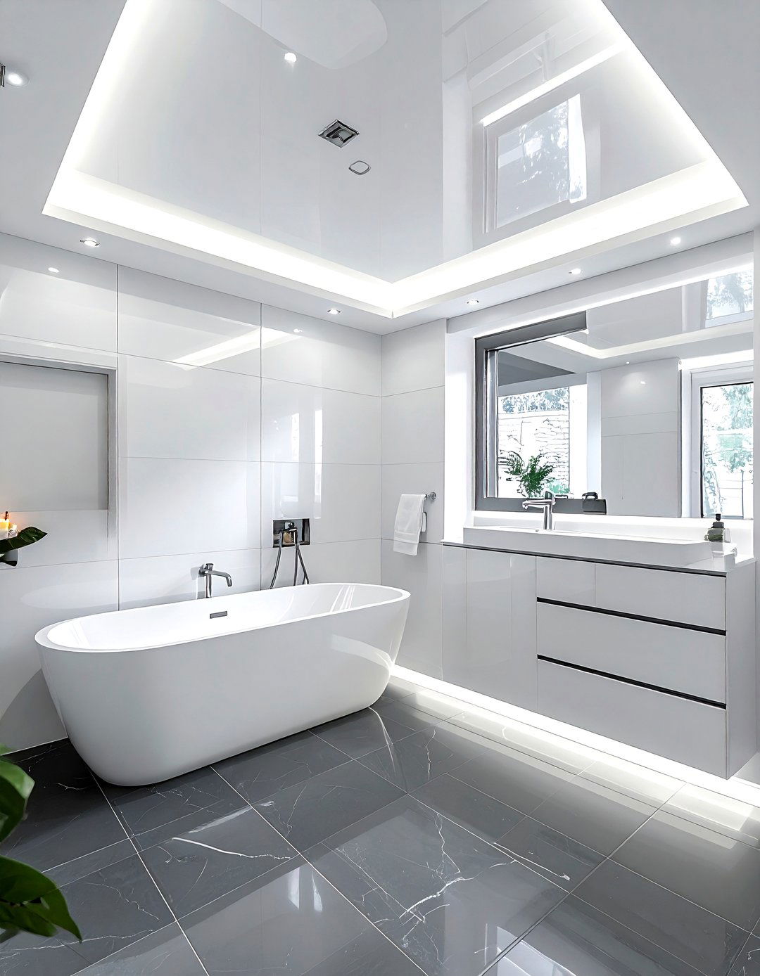 High gloss bathroom ceiling - 30 bathroom ceiling design ideas