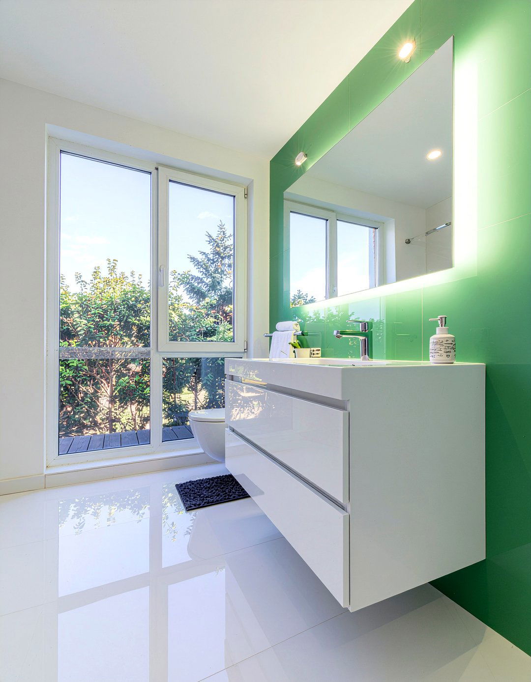 High gloss finish - 30 bathroom depth ideas