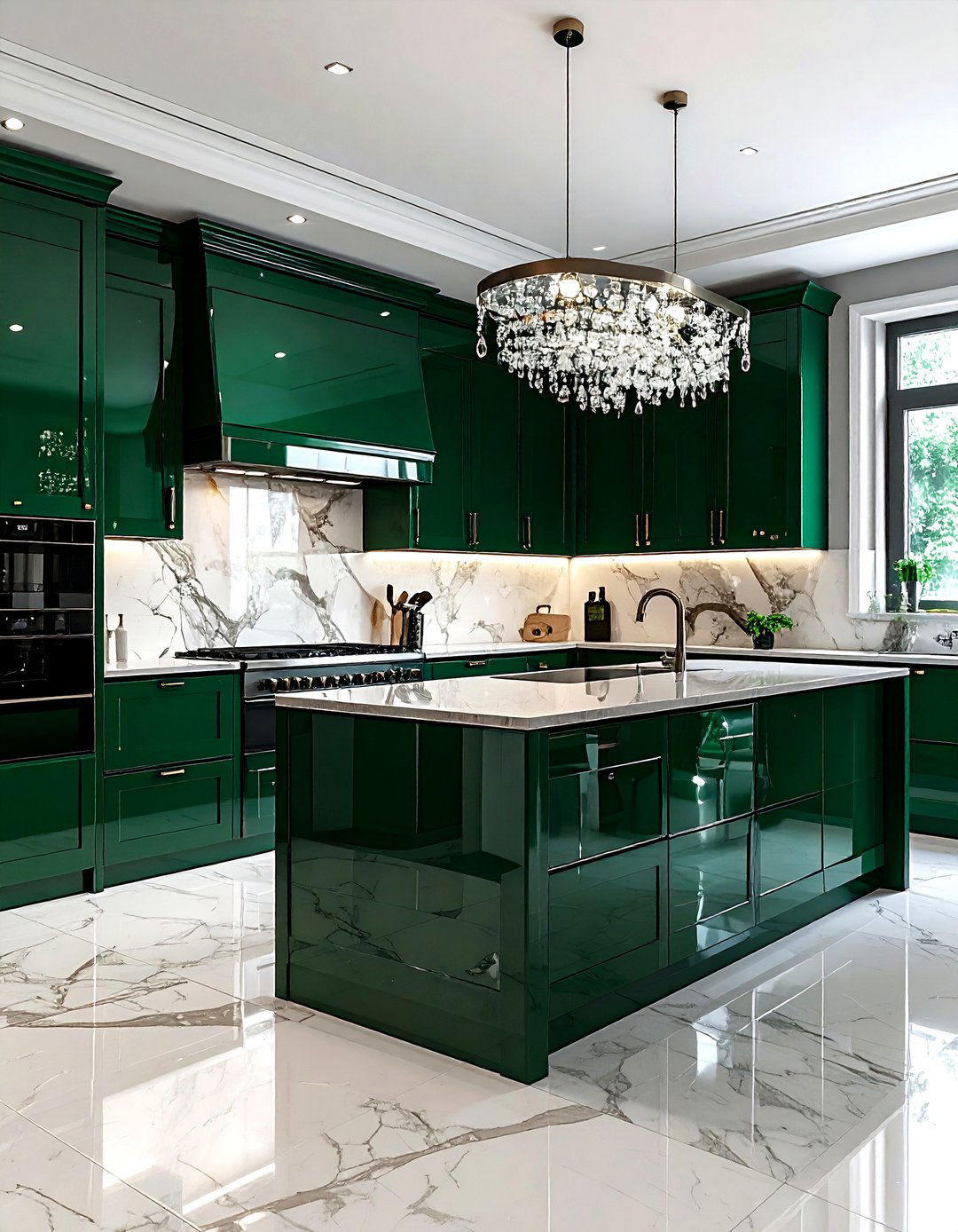 High gloss kitchen - 30 Hollywood regency kitchen ideas