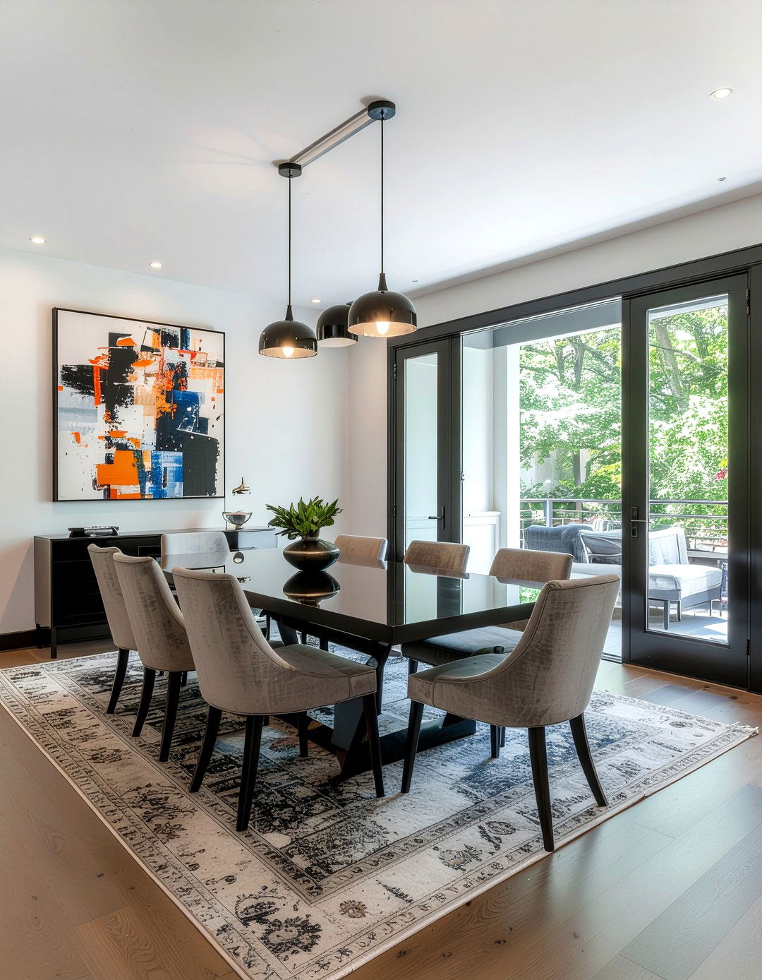 High gloss painted molding - 30 dining room cornice ideas