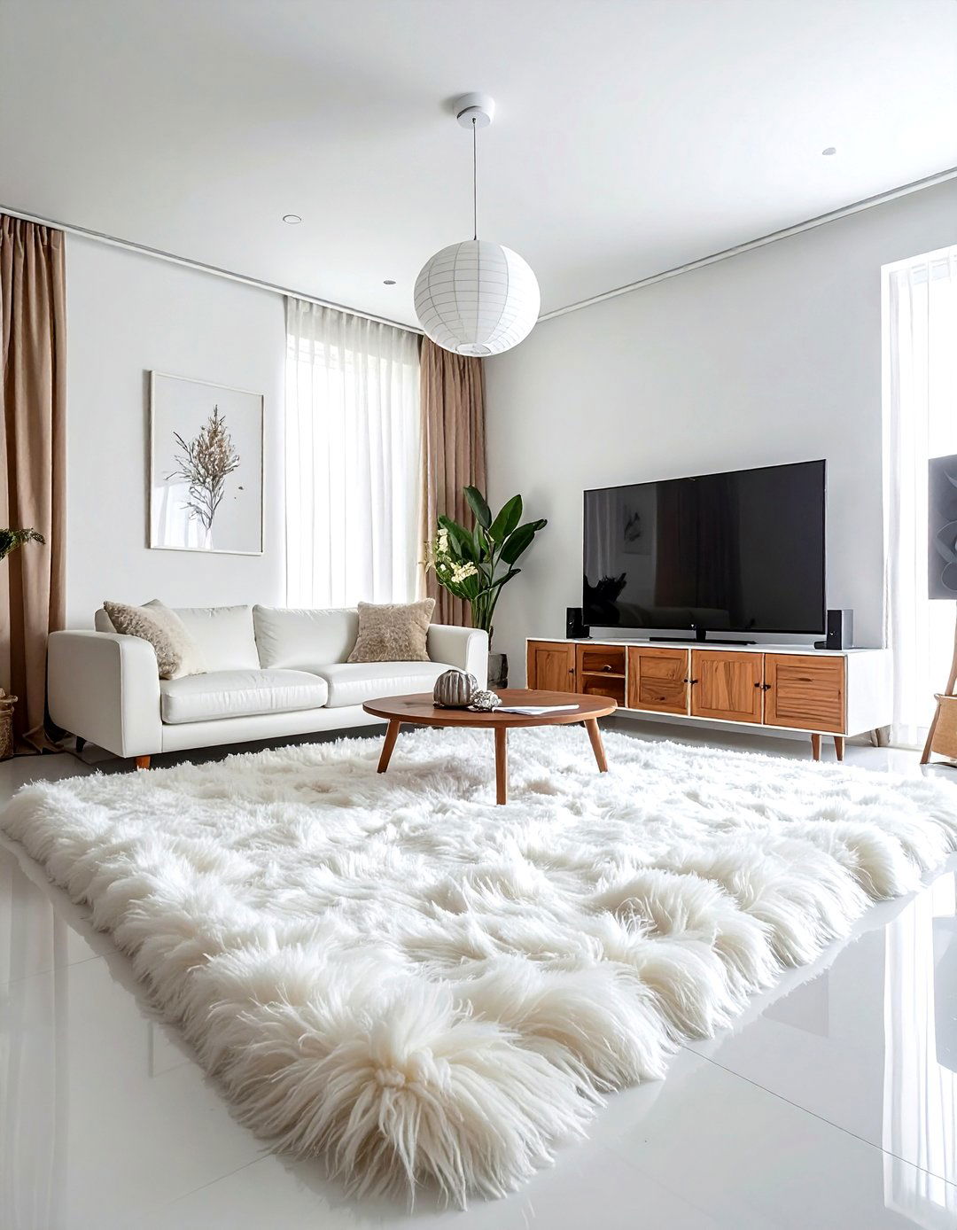 High pile shag rug - 30 vintage rug ideas