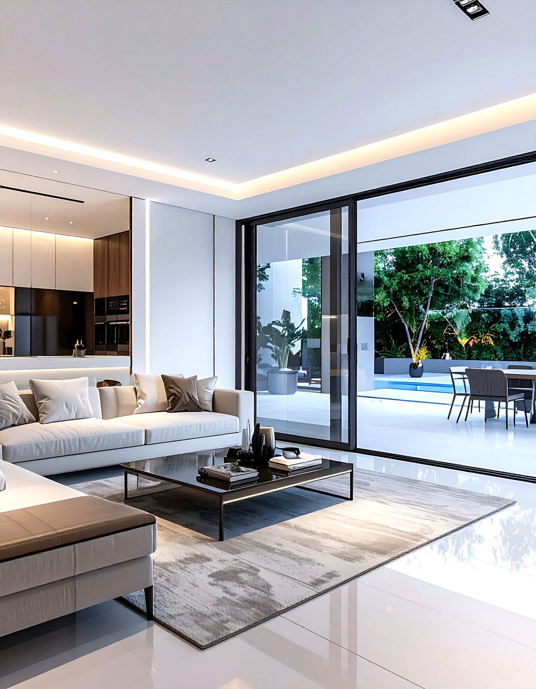 High tech living room smart glass slider - 30 living room sliding doors