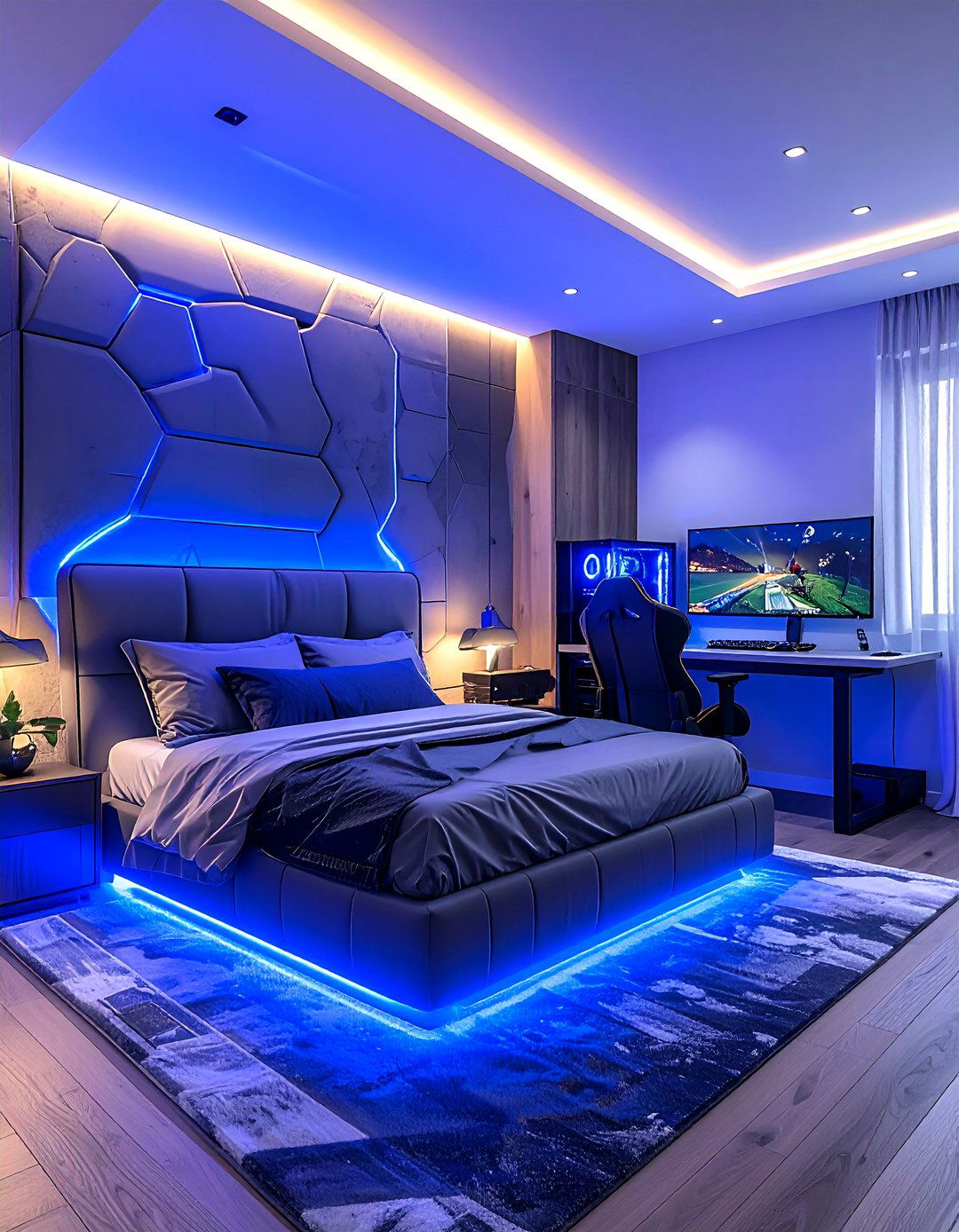 High tech soccer gaming bedroom - 30 soccer bedroom ideas