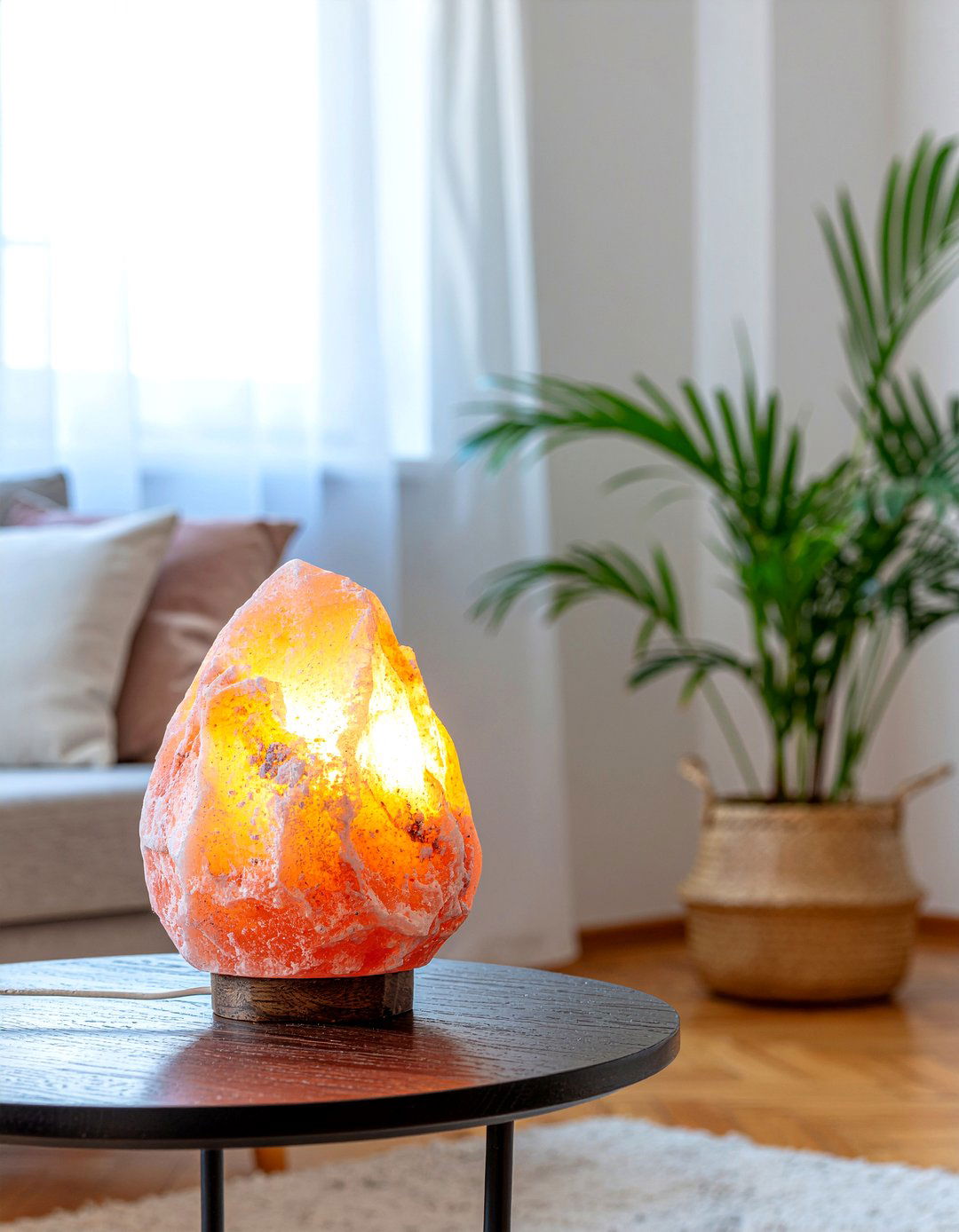 Himalayan Salt Lamp - 30 meditation living room ideas