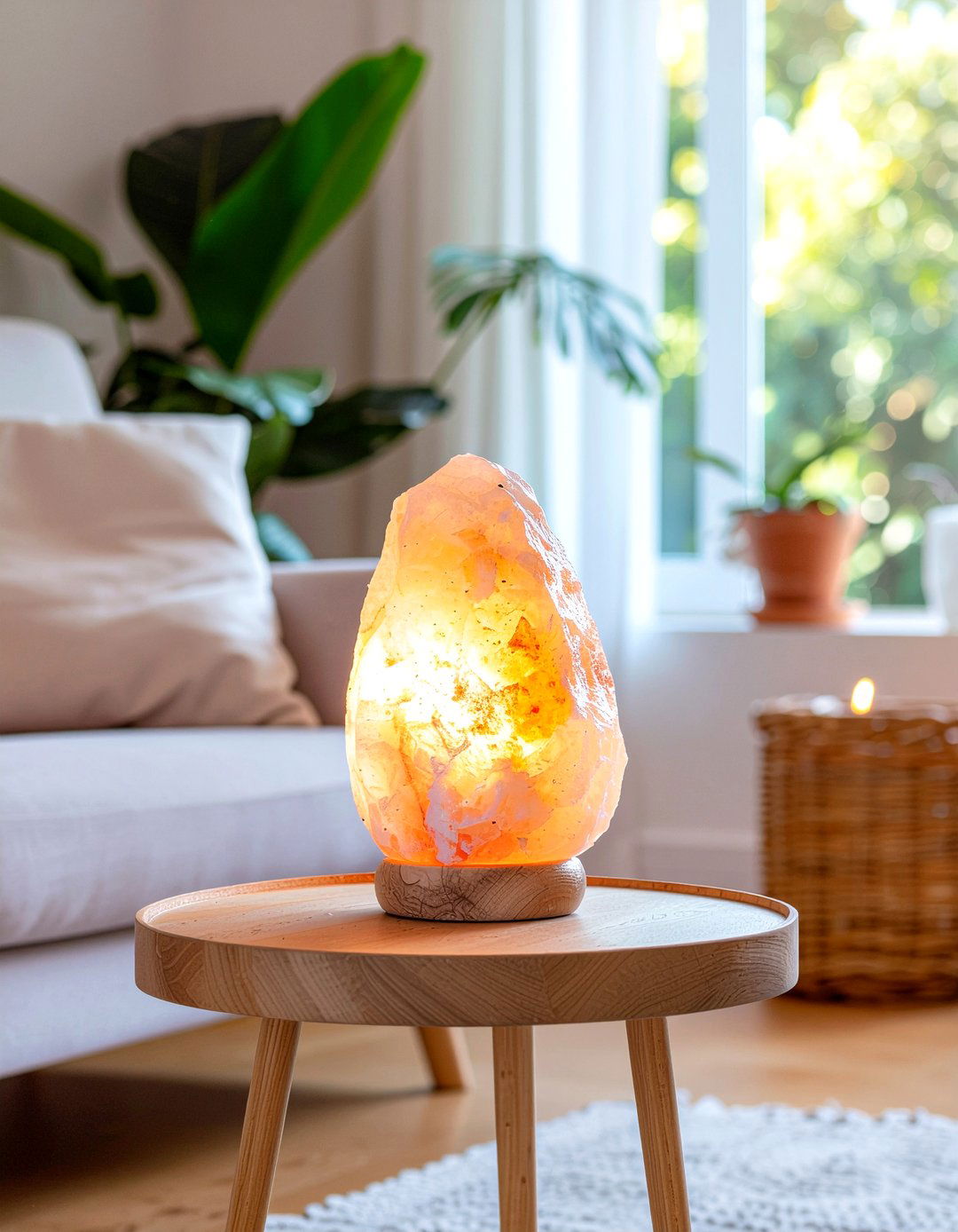 Himalayan salt lamp - 30 wellness living room ideas