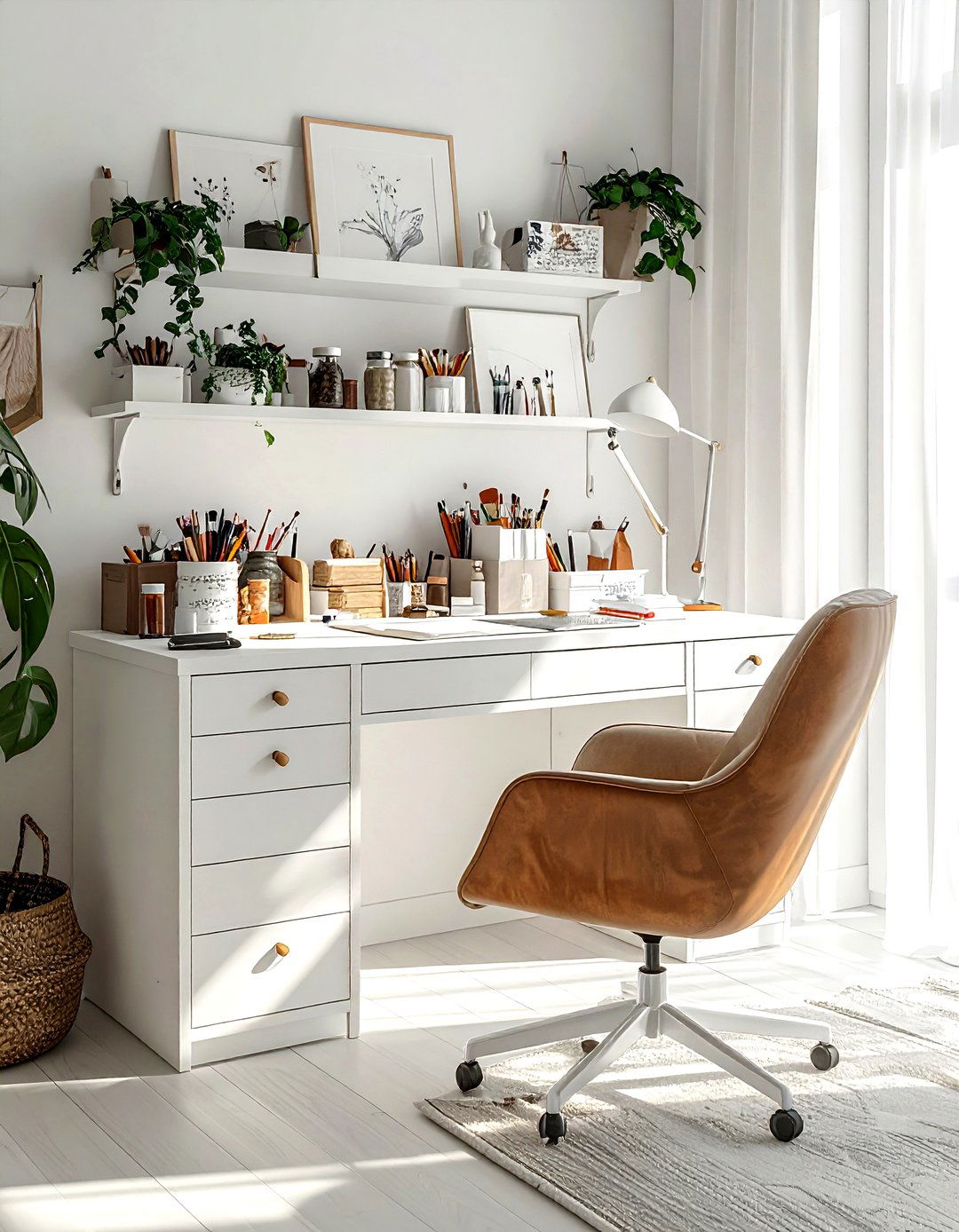 Hobby Craft Desk - 30 living room organization hacks