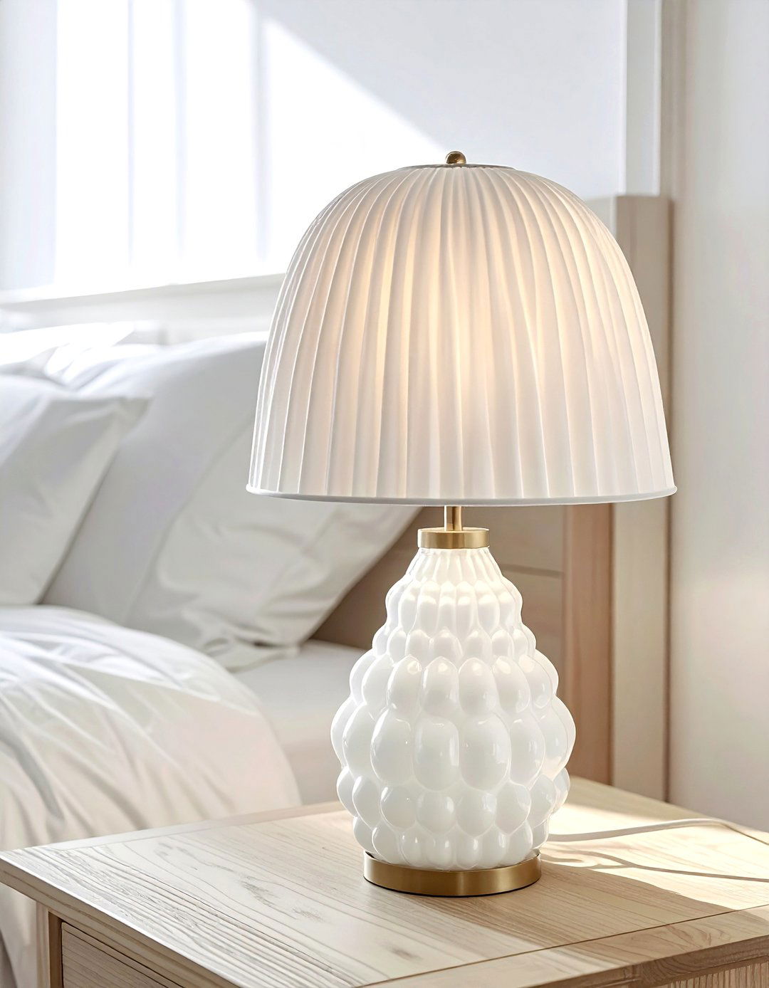 Hobnail Milk Glass Lamp - 30 vintage lamp ideas