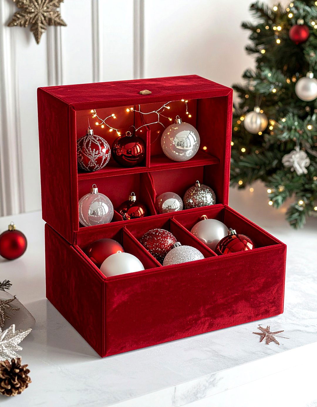 Holiday ornament box - 30 keepsake box ideas